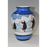 A BIZARRE CRAFT RENE DALE BALUSTER VASE PAINTED IN THE MAY AVENUE PATTERN, dated 2002, painted marks
