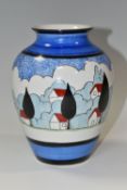 A BIZARRE CRAFT RENE DALE BALUSTER VASE PAINTED IN THE MAY AVENUE PATTERN, dated 2002, painted marks