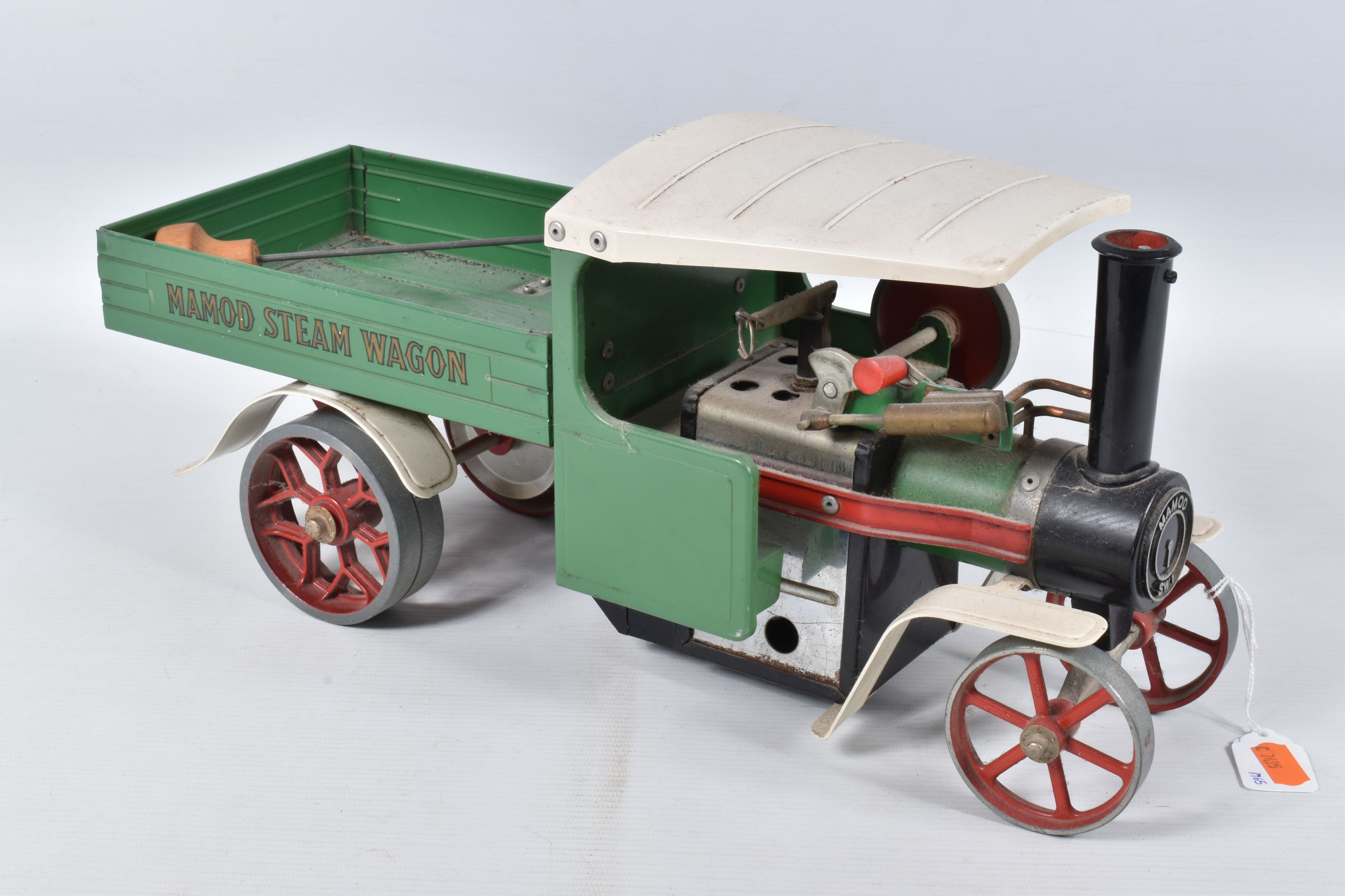 AN UNBOXED MAMOD LIVE STEAM WAGON, No.SW1, , playworn condition with minor paint loss, marking and - Image 4 of 5