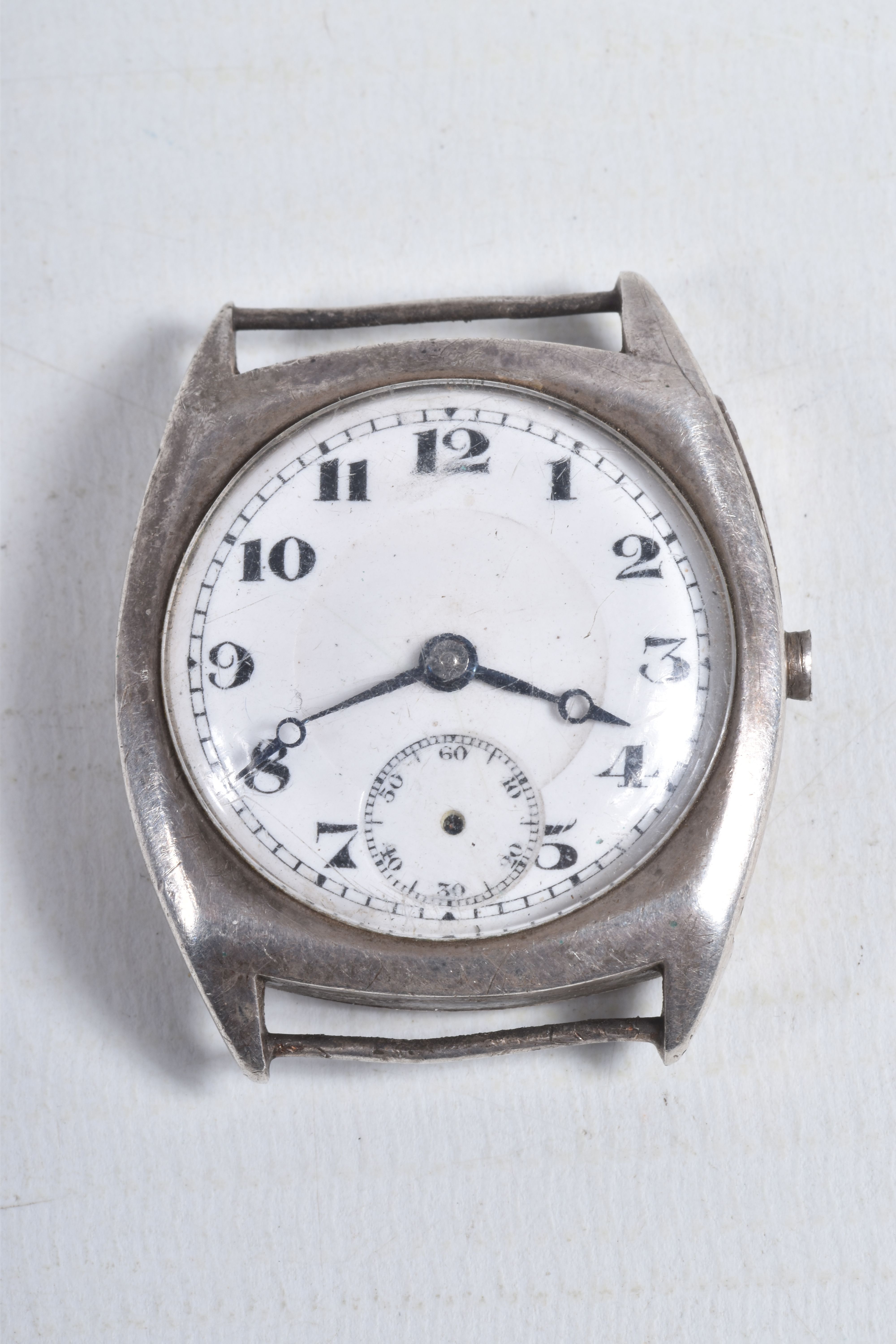 FOUR MID 20TH CENTURY WATCH HEADS, to include a white metal 'Olma' watch head, missing crown, - Image 4 of 9