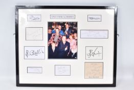 A FRAMED PICTURE OF ONLY FOOLS AND HORSES CAST WITH SIGNATURES, the frame features a photograph of