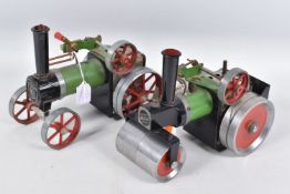 AN UNBOXED MAMOD LIVE STEAM ROLLER, No.SR1, with a Mamod live steam Traction Engine, No.TE1, neither