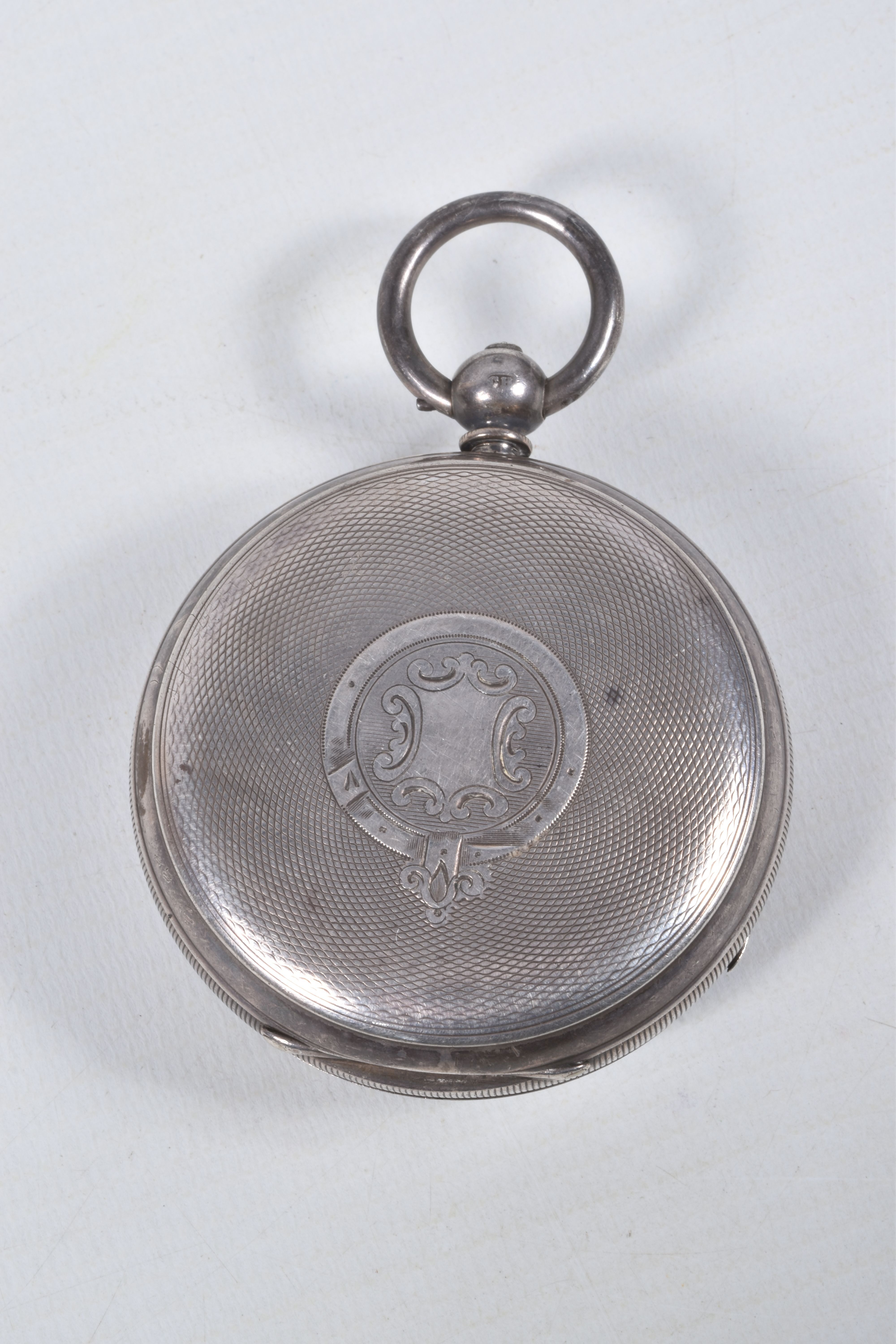 A LATE VICTORIAN SILVER OPEN FACE POCKET WATCH, key wound, round white dial signed 'D.I.MARCUSON - Image 5 of 12