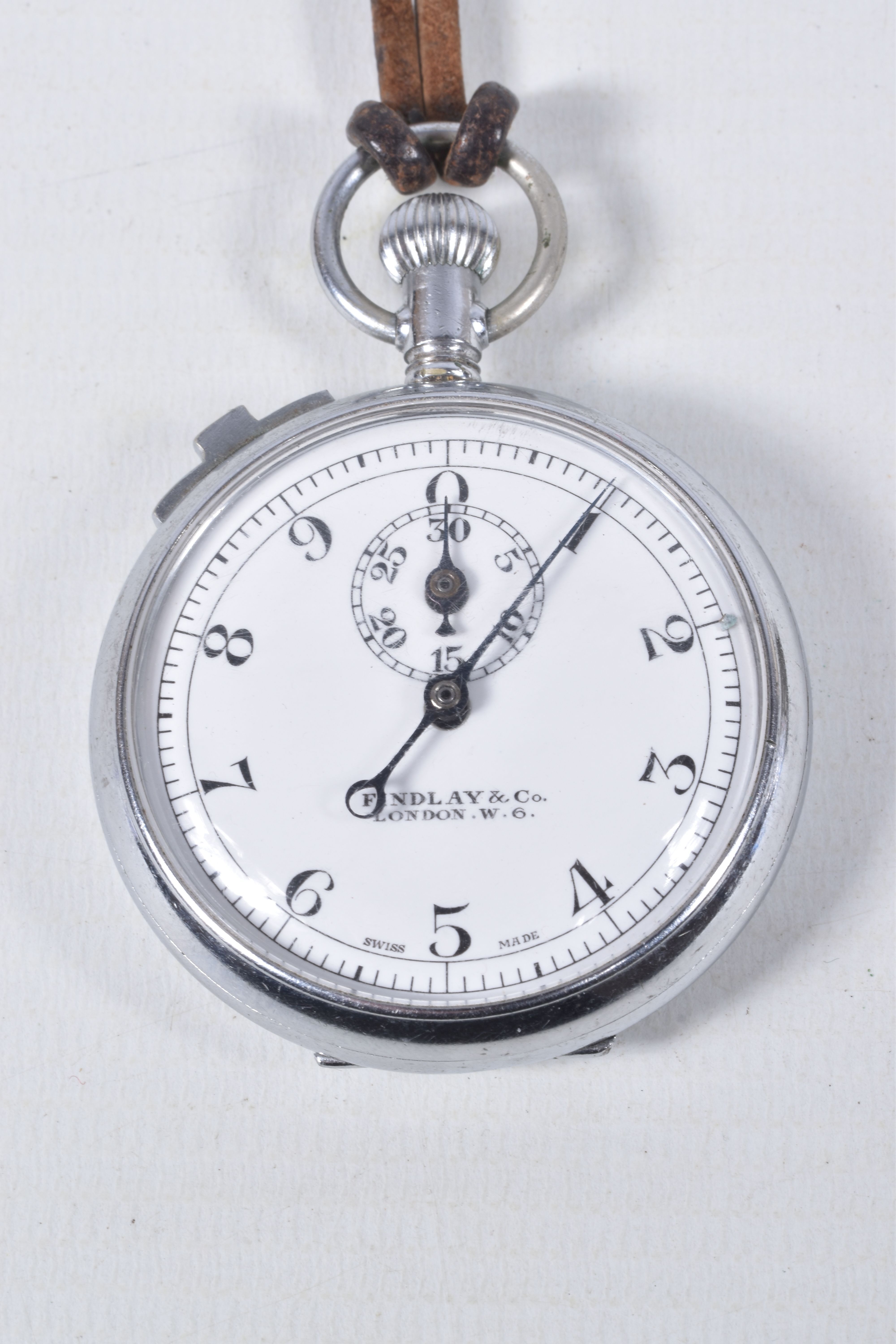A 'FINDLAY & CO' STOP WATCH AND A PADLOCK, base metal stop watch, together with a base metal padlock - Image 3 of 7