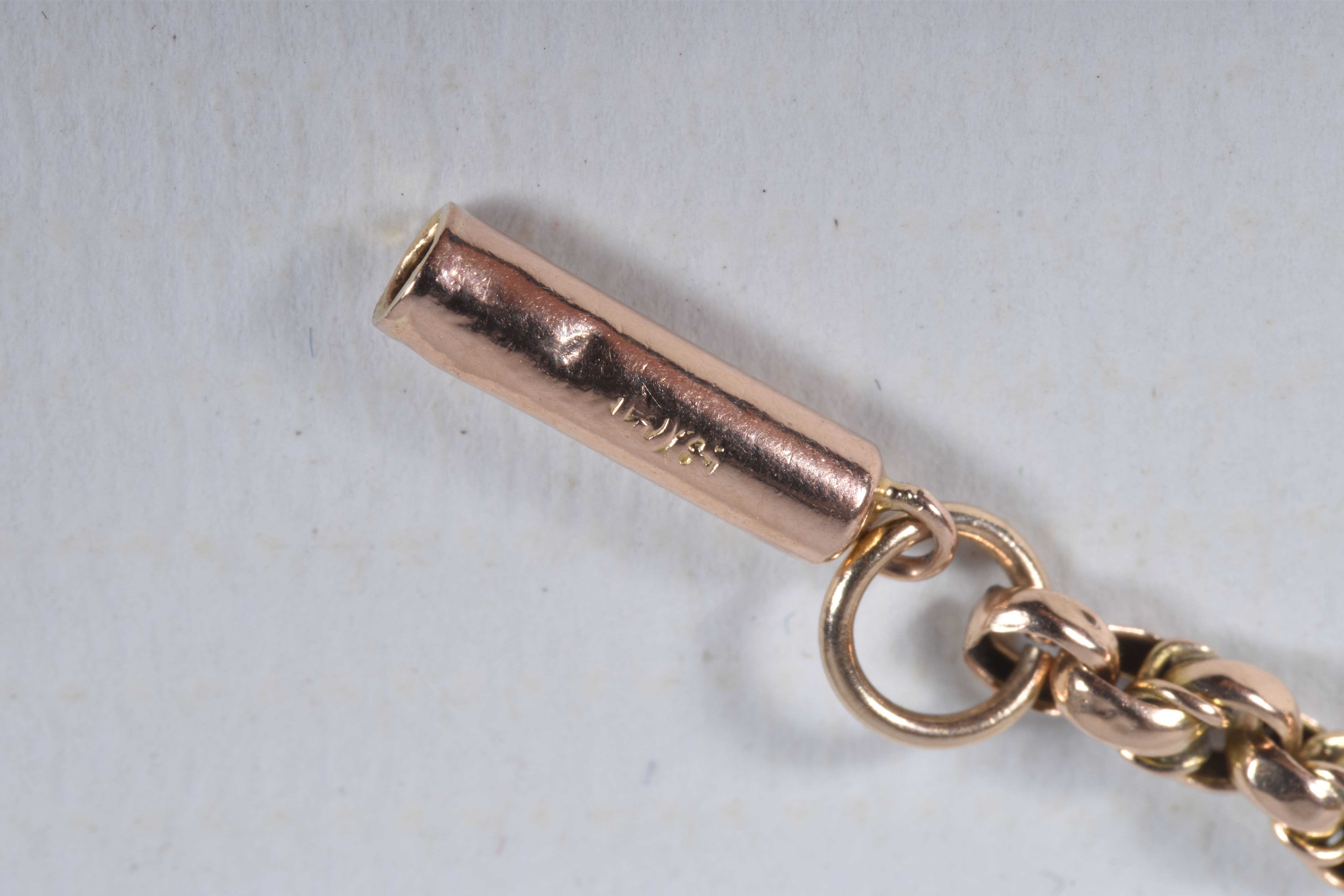 A YELLOW METAL BELCHER CHAIN, fitted with a barrel clasp stamped 9ct, length 560mm, approximate - Image 4 of 4