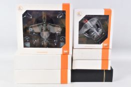 SEVEN BOXED DIECAST 1:72 SCALE IXO MODEL AIRCRAFTS, the first a Defiant NF Mk.II, numbered
