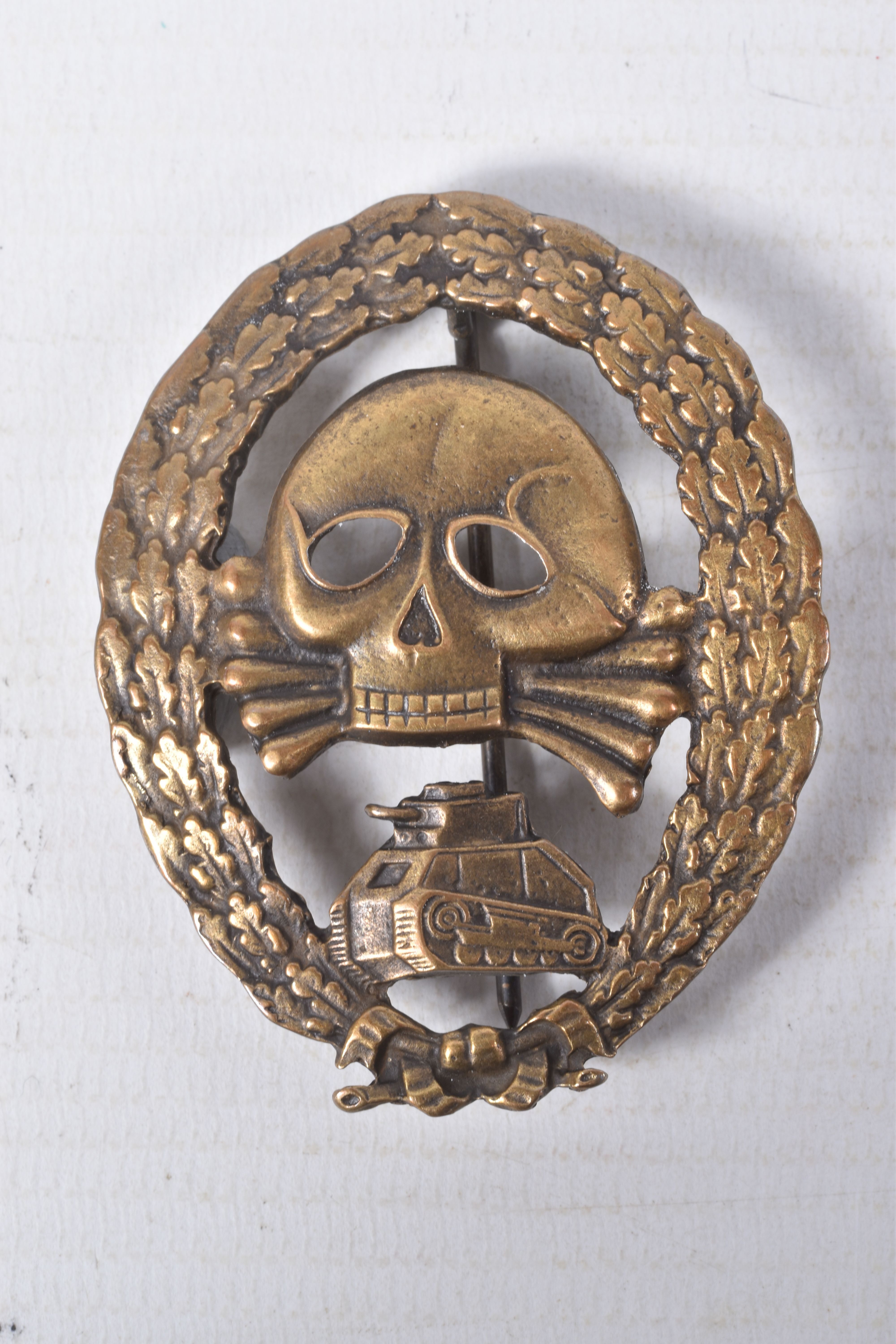 A GERMAN CONDOR LEGION TANK BADGE FOR TANK CREW, this hollow back version features an oval wreath of - Image 2 of 4