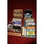 A LARGE QUANTITY OF MIXED TOYS AND BOOKS, to include a tray containing model cars boxed and unboxed,