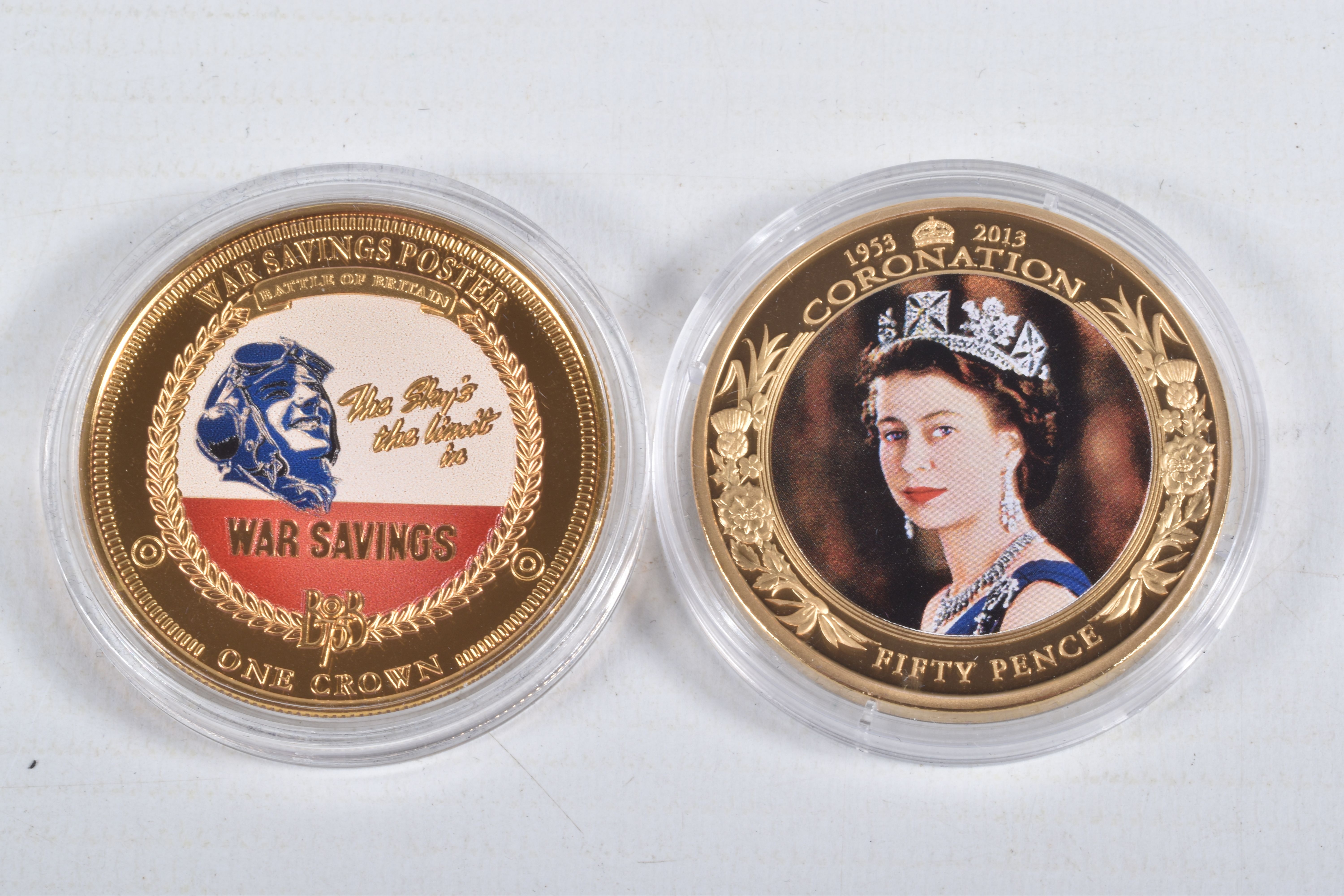 A PACKET CONTAINING SIX QUEEN ELIZABETH II 2011-13 GOLD LAYERED AND PICTORIAL COINS, Jersey, - Image 2 of 7