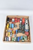 A QUANTITY OF UNBOXED AND ASSORTED PLAYWORN DIECAST VEHICLES, to include Corgi, Dinky, Matchbox,