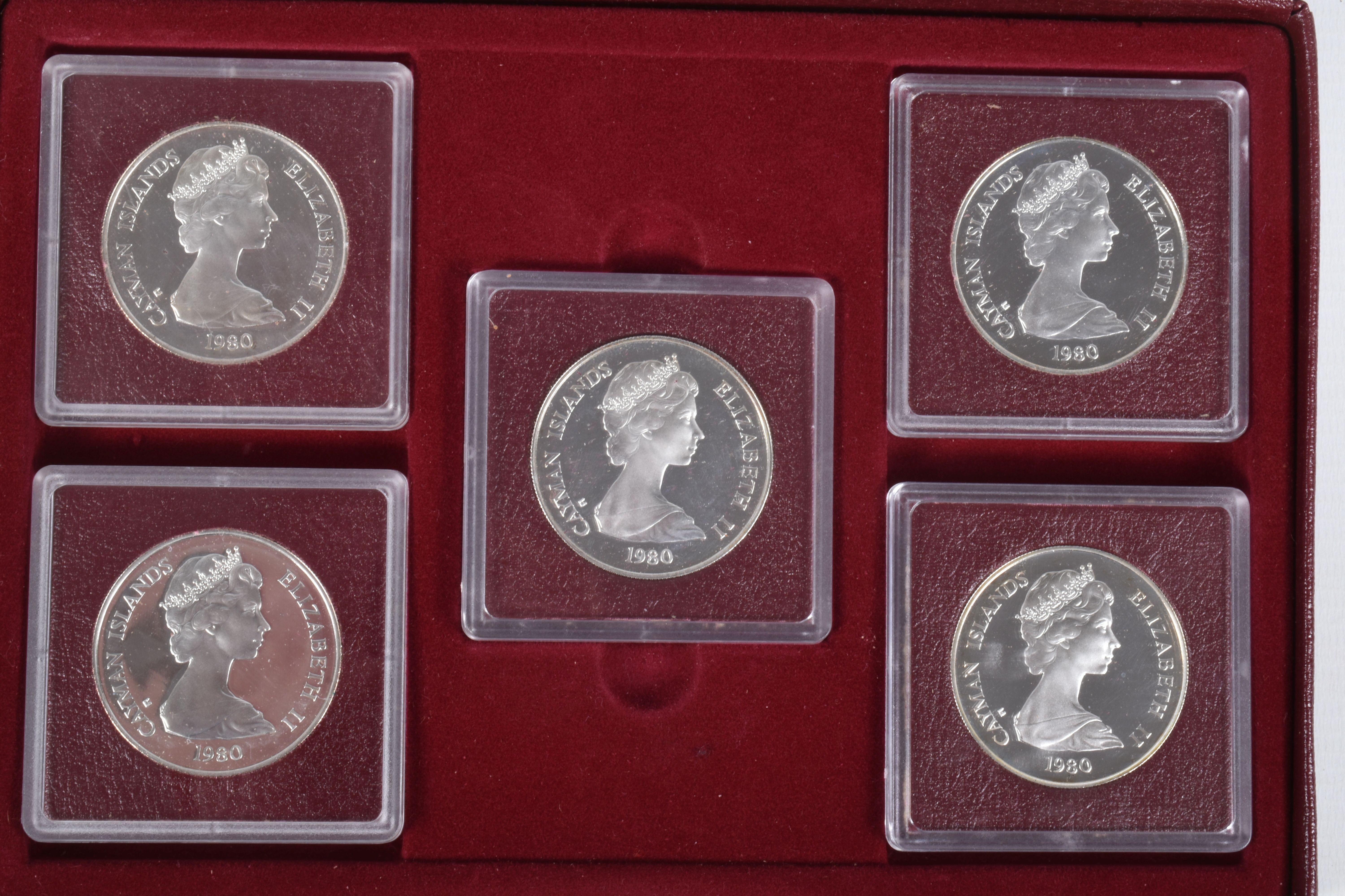 A KINGS OF ENGLAND COLLECTION 1980, TWO BOOKS OF FIVE X CAYMEN ISLANDS PROOF $25 COINS, with - Image 5 of 9