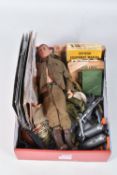 A QUANTITY OF ASSORTED ACTION MAN ITEMS, to include 1960's light brown moulded and painted hair