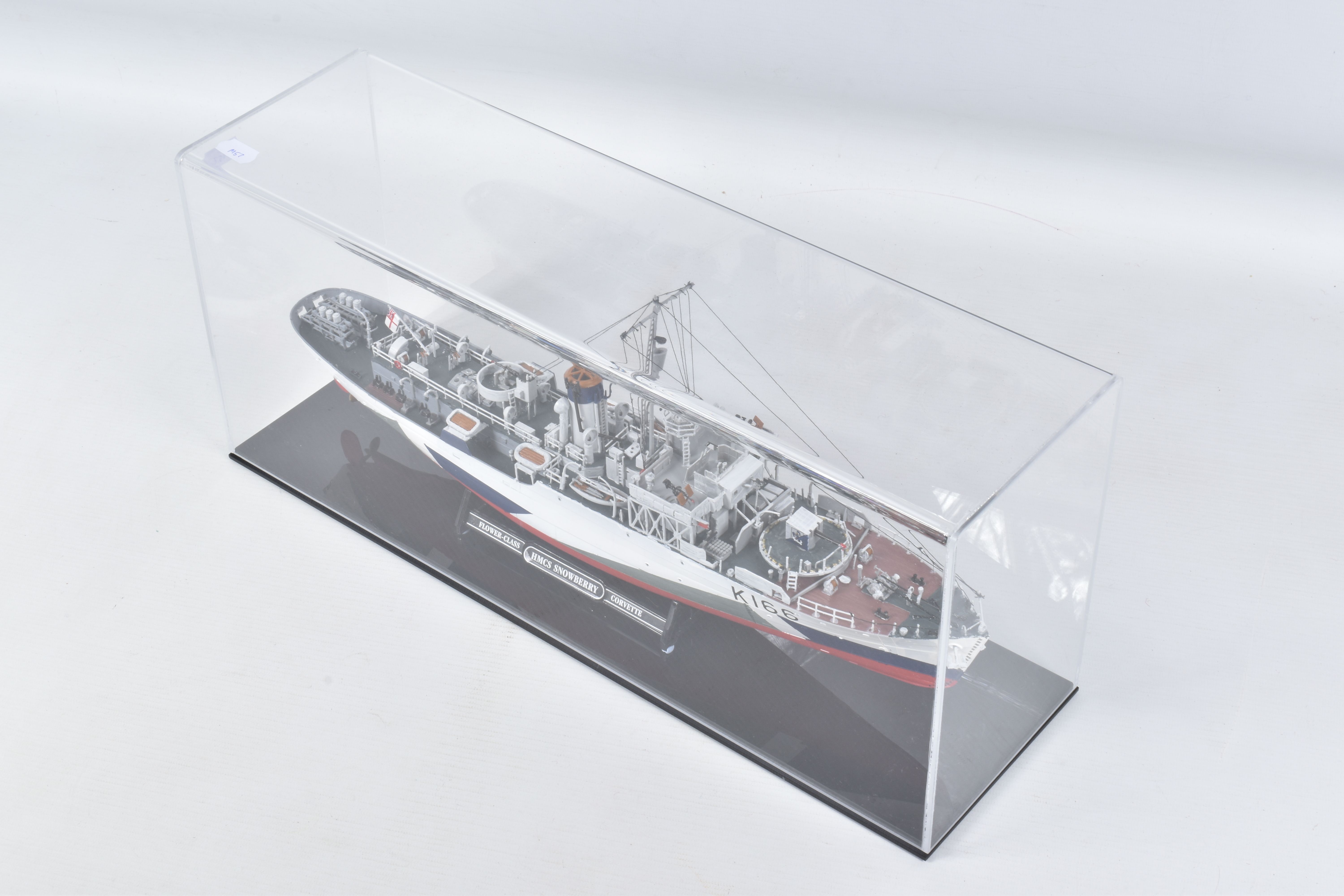 THREE CONSTRUCTED REVELL PLASTIC KITS OF BRITISH WARSHIPS ALL HOUSED IN PERSPEX DISPLAY CASES, 'King - Image 12 of 16