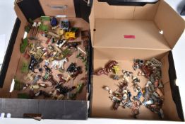 A COLLECTION OF ASSORTED HOLLOWCAST LEAD FARM ANIMALS, FIGURES, VEHICLES AND ACCESSORIES, to include