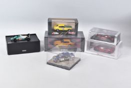 SIX BOXED MODEL VEHICLES, trofeu Subaru Impreza World Champion 95 numbered 606, the second is a