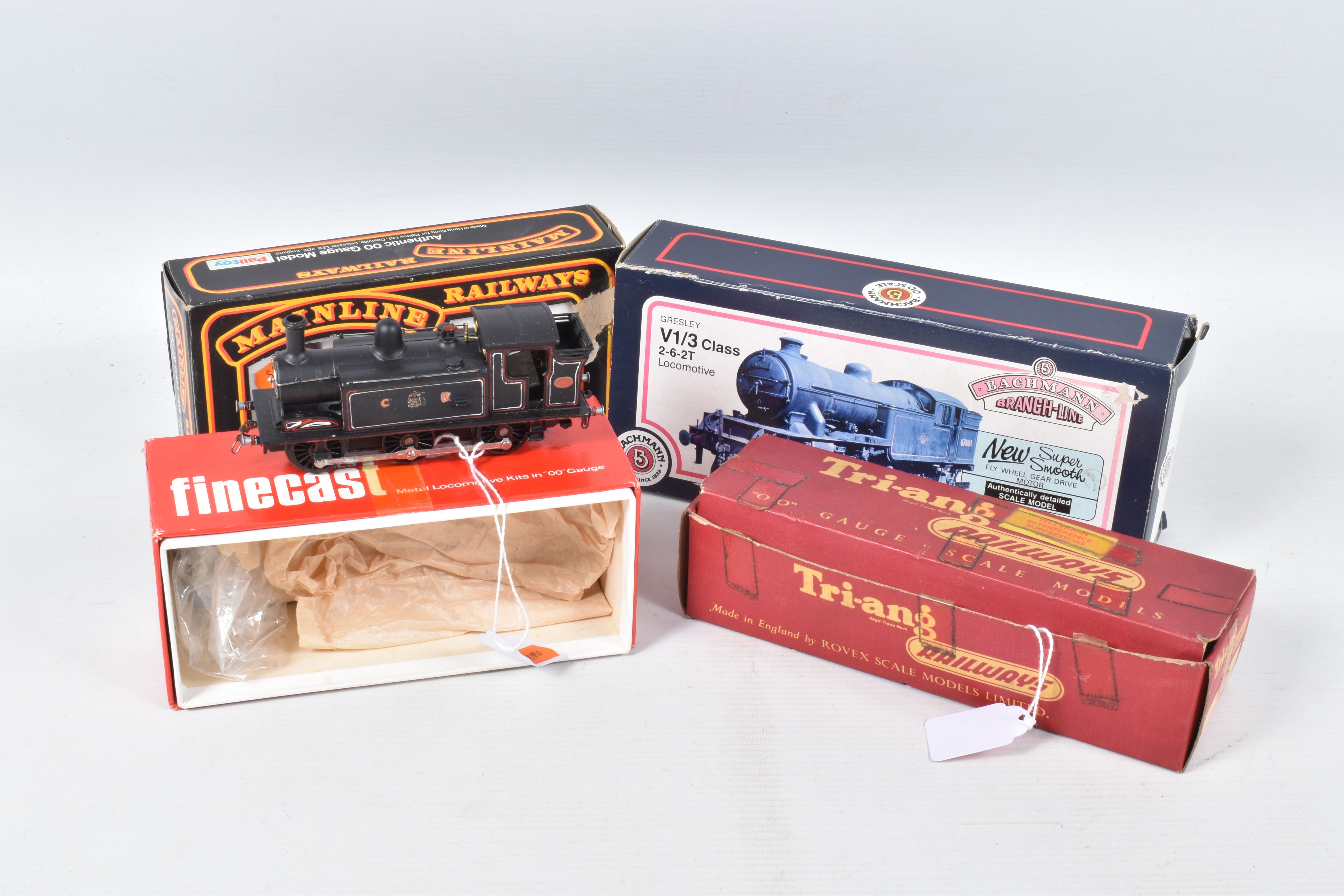 FOUR BOXED OO GAUGE TANK LOCOMOTIVES, constructed Wills Finecast kit of an L.M.S. (ex Caledonian)