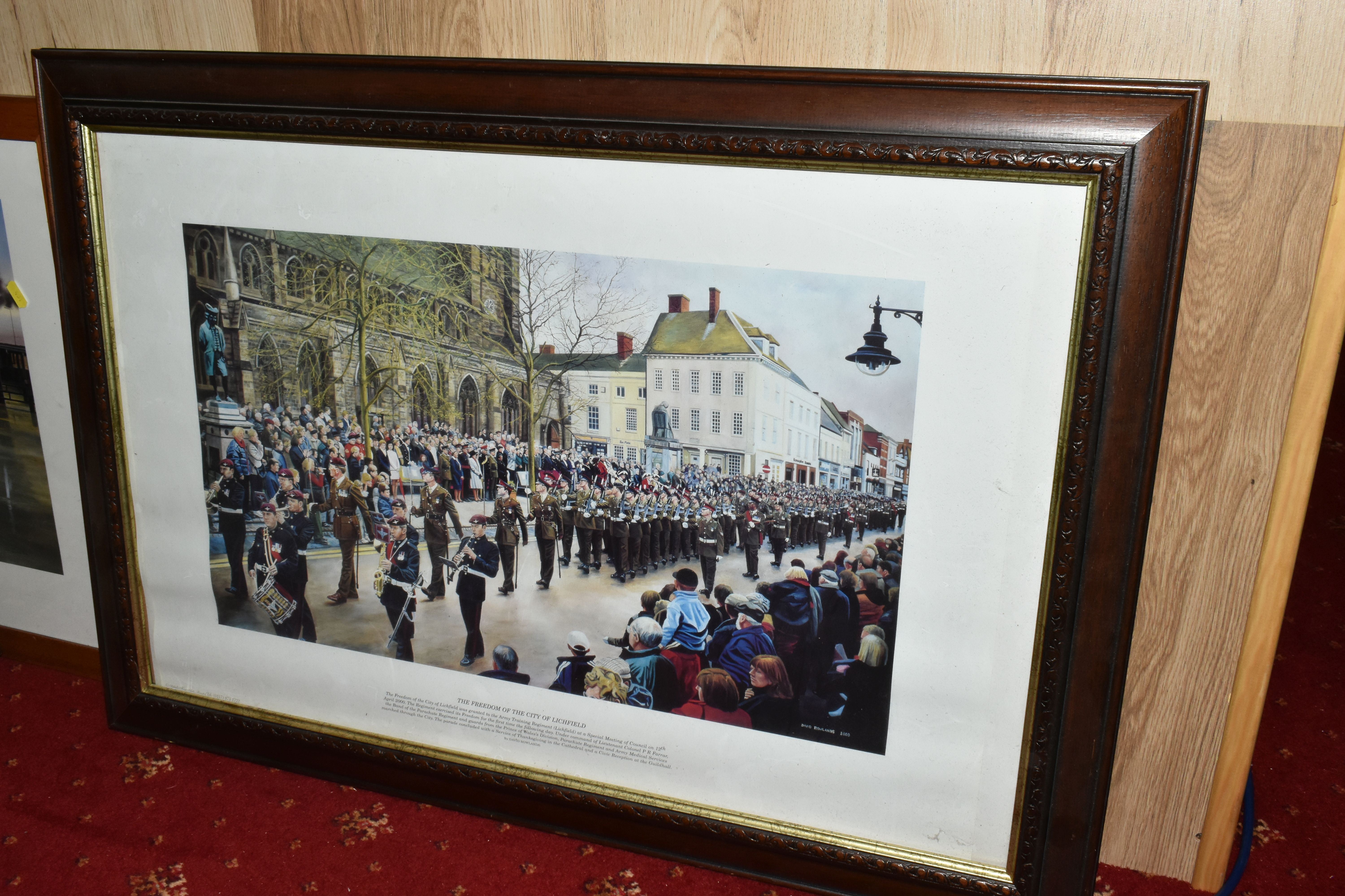 FIVE FRAMED MILITARY PRINTS BY DAVID ROWLANDS, to include a limited edition Zulu! print, numbered 52 - Image 8 of 13