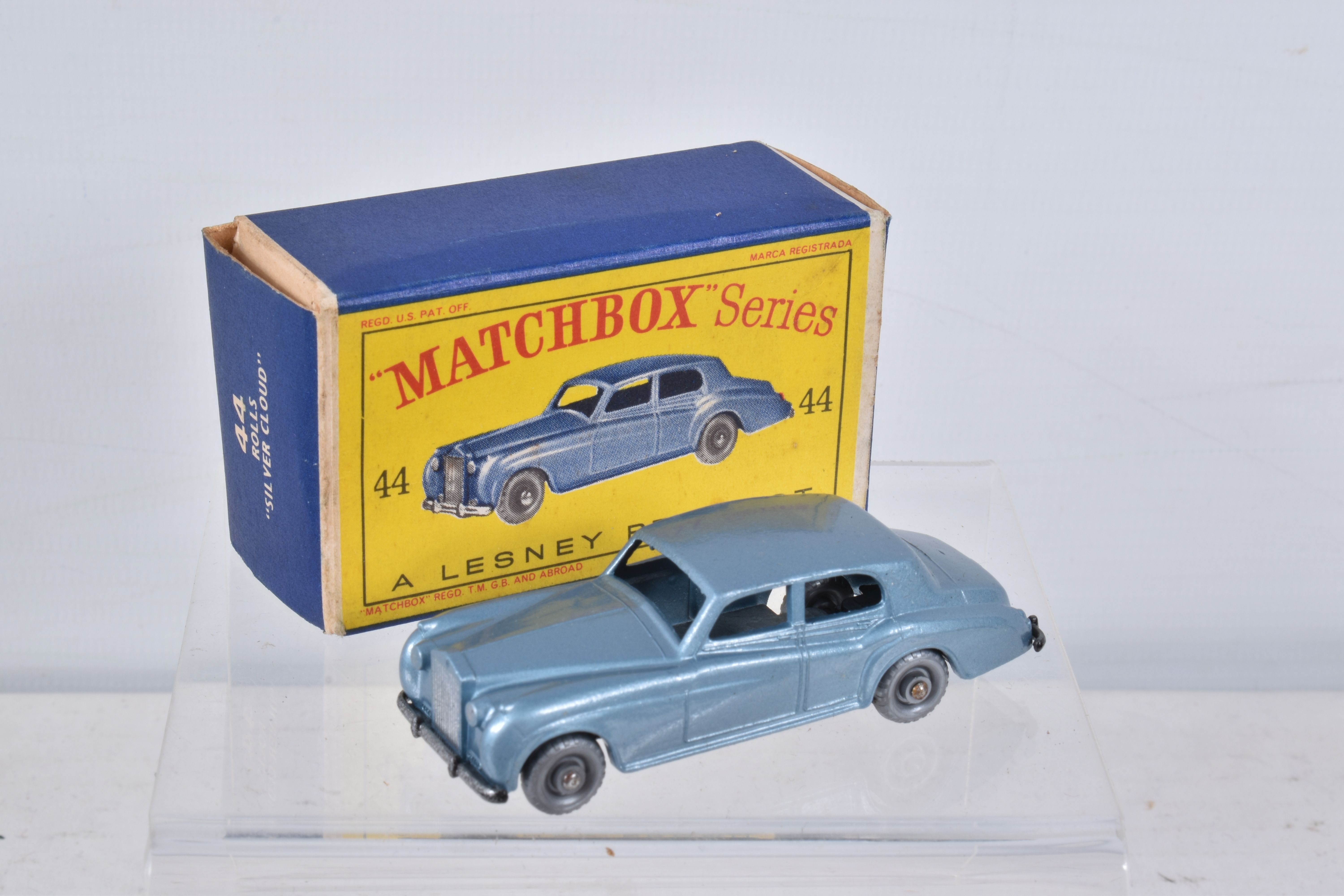 FOUR BOXED MATCHBOX SERIES CAR MODELS, Rolls-Royce Silver Cloud, No.44, silver plastic wheels, - Image 14 of 25