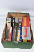 A TRAY OF BOXED COLLECTIBLE MODEL CARS, AIRFRAFTS AND TRANSPORT VEHICLES, to include a Frog