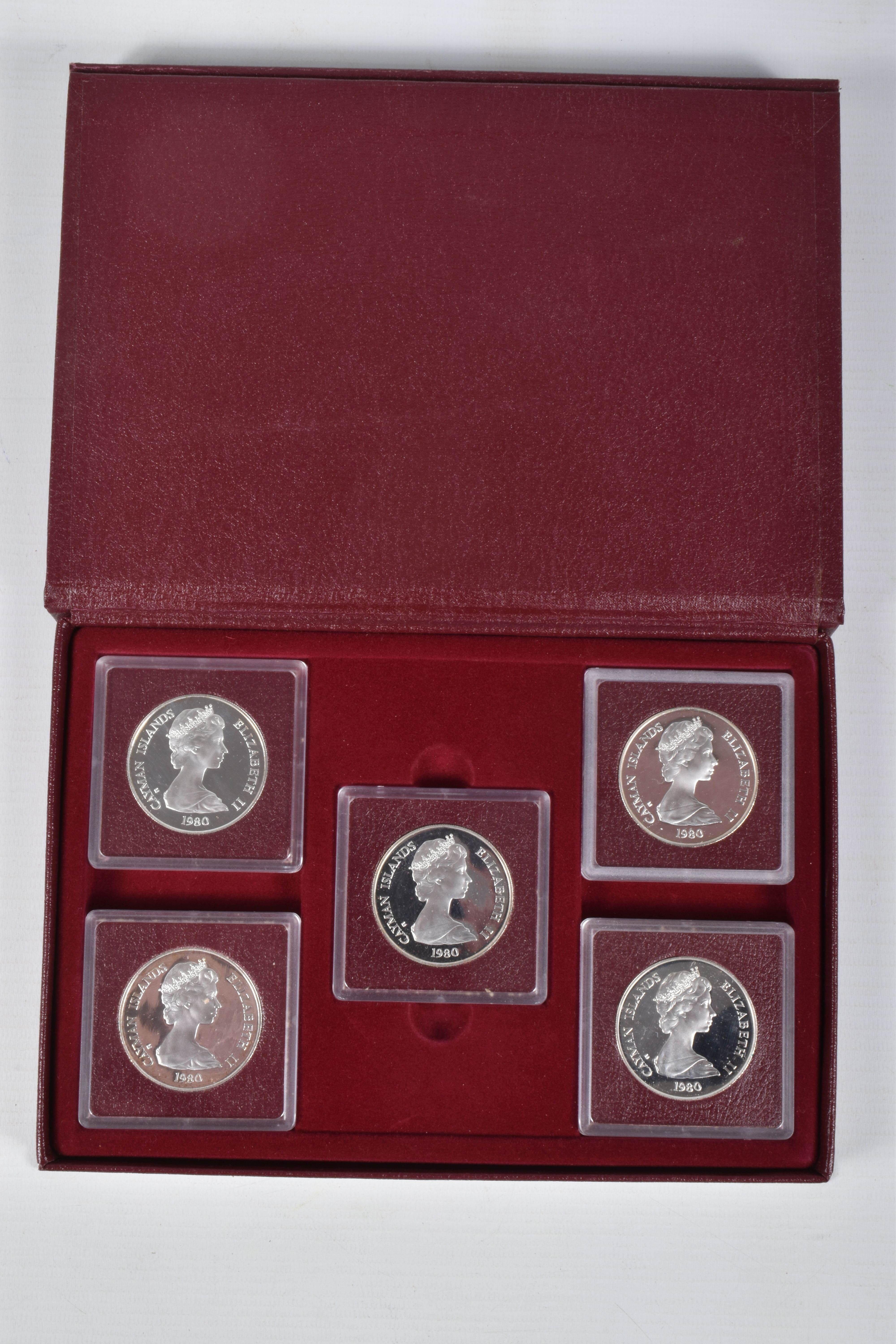 A KINGS OF ENGLAND COLLECTION 1980, TWO BOOKS OF FIVE X CAYMEN ISLANDS PROOF $25 COINS, with - Image 7 of 9
