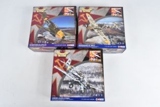 THREE BOXED 1:72 SCALE LIMITED EDITION CORGI AVIATION ARCHIVE STRIKE EAST MODEL AIRCRAFTS, the first