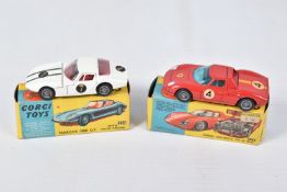TWO BOXED CORGI TOYS SPORTS CAR MODELS, Ferrari Berlinetta 250 Le Mans, No.314 and Marcos 1800 G.T.,