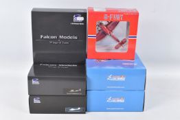 SIX BOXED DIECAST MODEL AIRCRAFTS, the first is a G-Fury 1:72 scale model numbered WTW-72-015-00A,