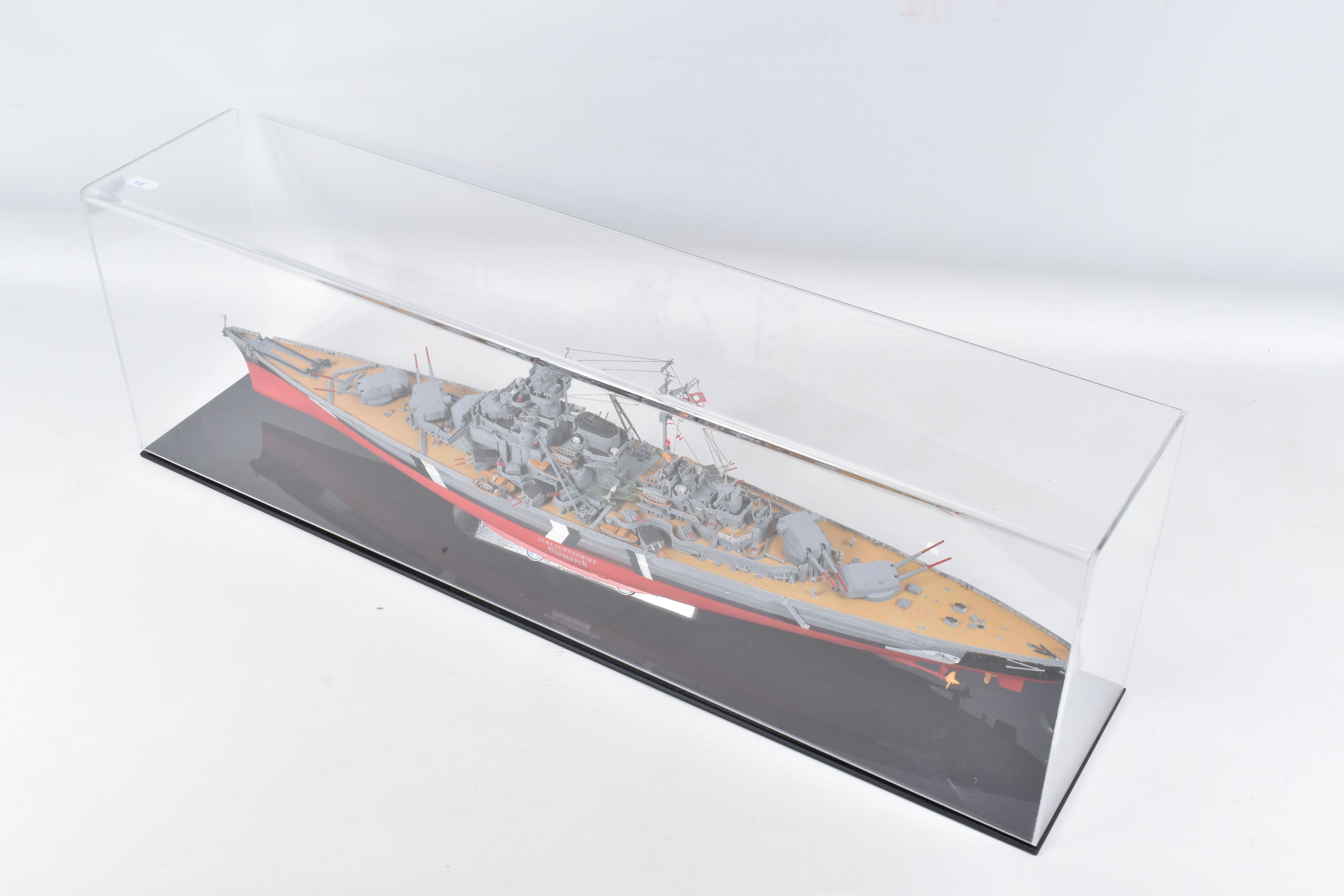 TWO CONSTRUCTED REVELL PLASTIC KITS OF GERMAN WARSHIPS BOTH HOUSED IN PERSPEX DISPLAY CASES, ' - Image 2 of 12