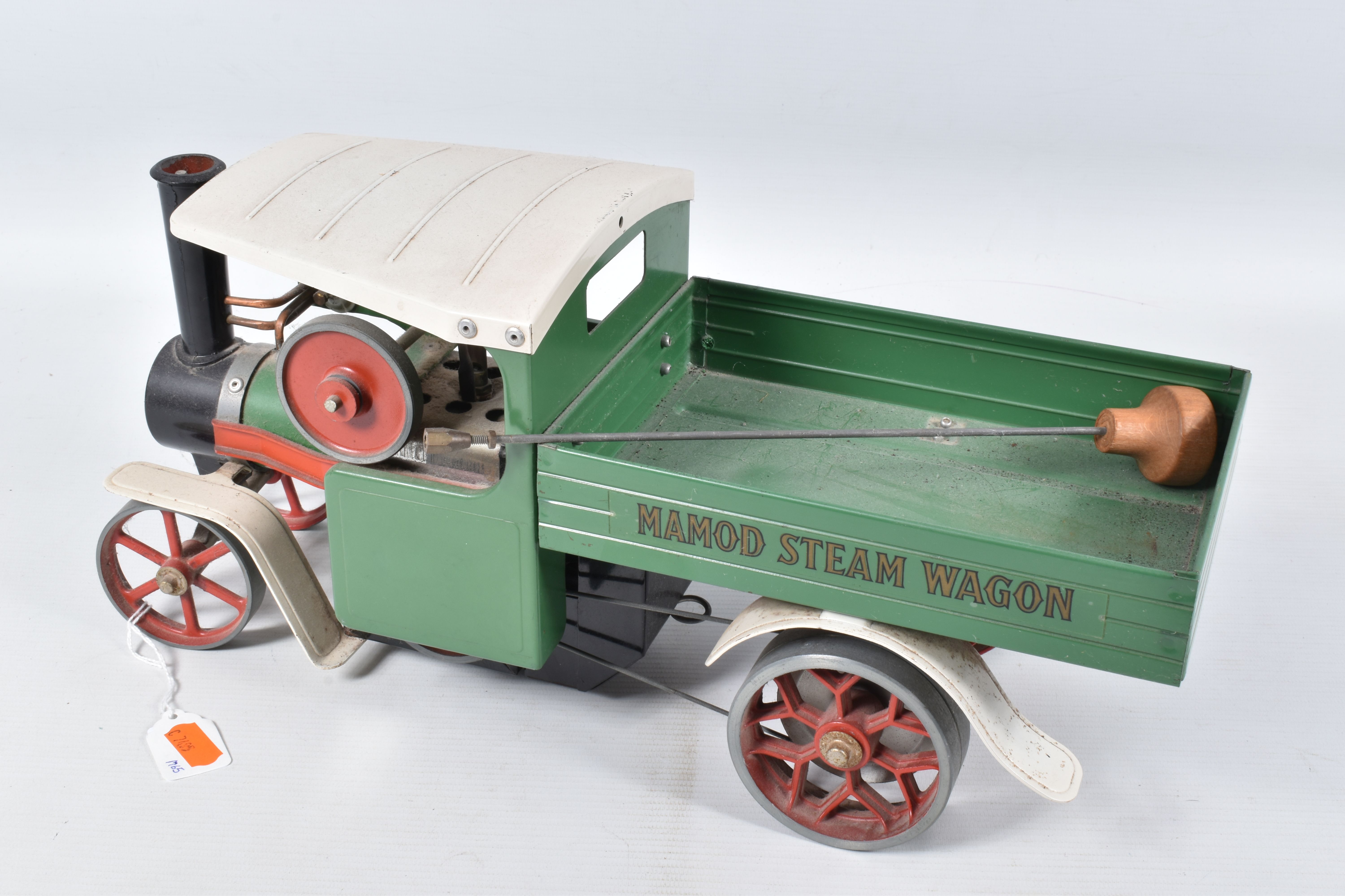 AN UNBOXED MAMOD LIVE STEAM WAGON, No.SW1, , playworn condition with minor paint loss, marking and - Image 2 of 5