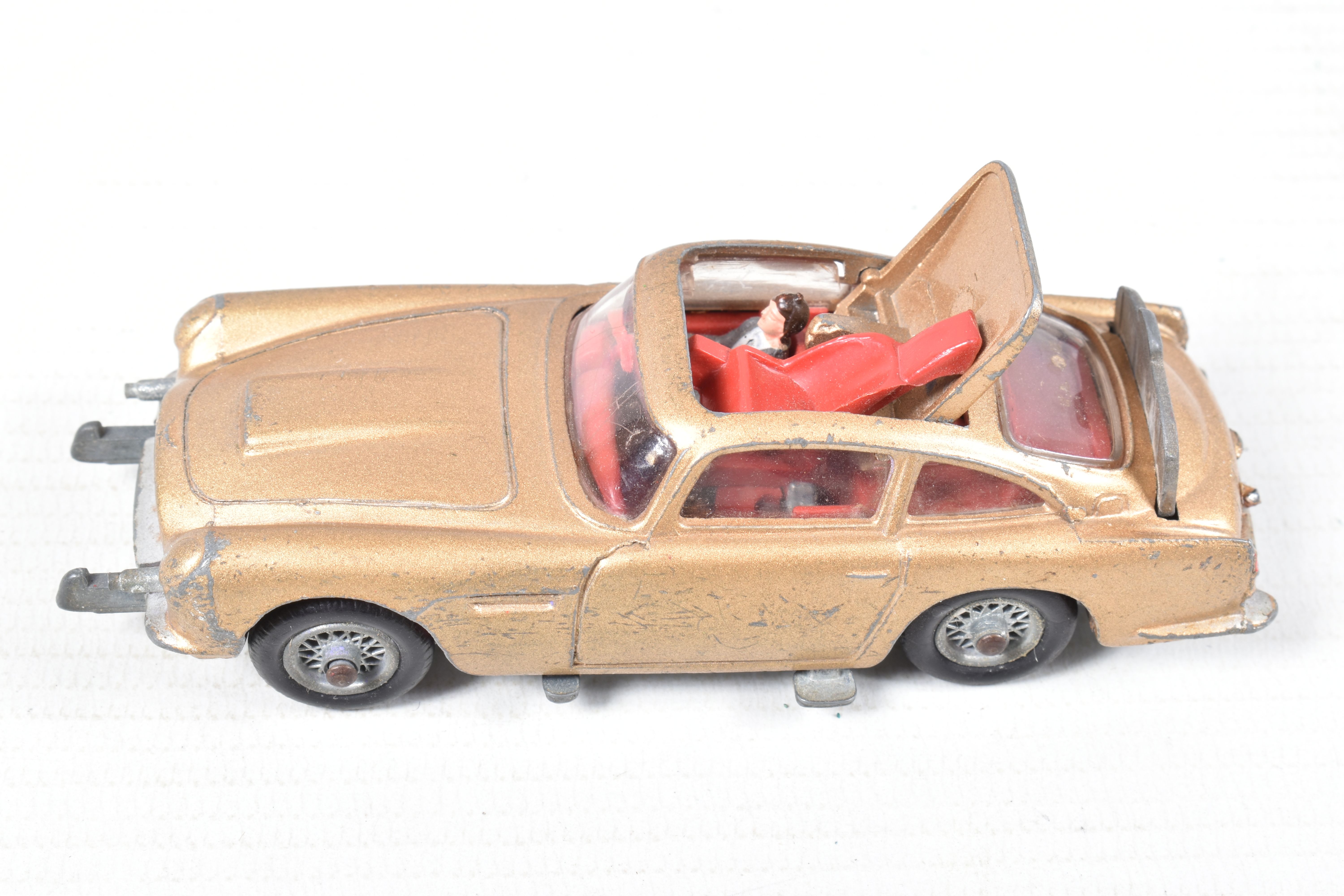 A TRAY OF PLAYWORN DIECAST MODELS AND PLASTIC FIGURES, to include two Corgi James Bond Aston - Image 11 of 22