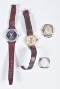 THREE WATCHES, to include a gents 'Smiths Empire' watch on a brown strap, a gents 'Original De Luxe'