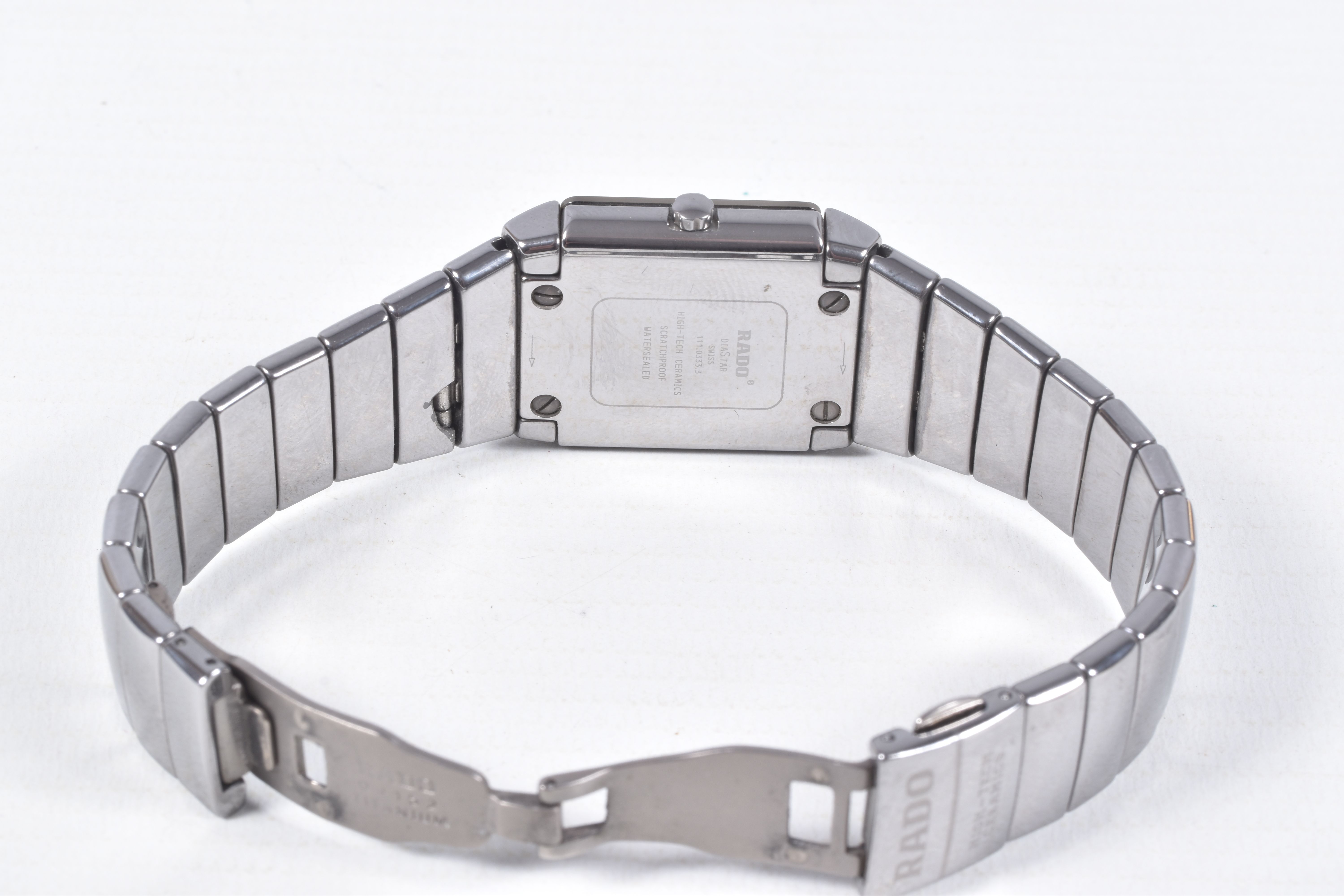 A LADIES 'RADO' WRISTWATCH, quartz movement, square silver dial signed 'Rado', spot markers and gold - Image 5 of 5