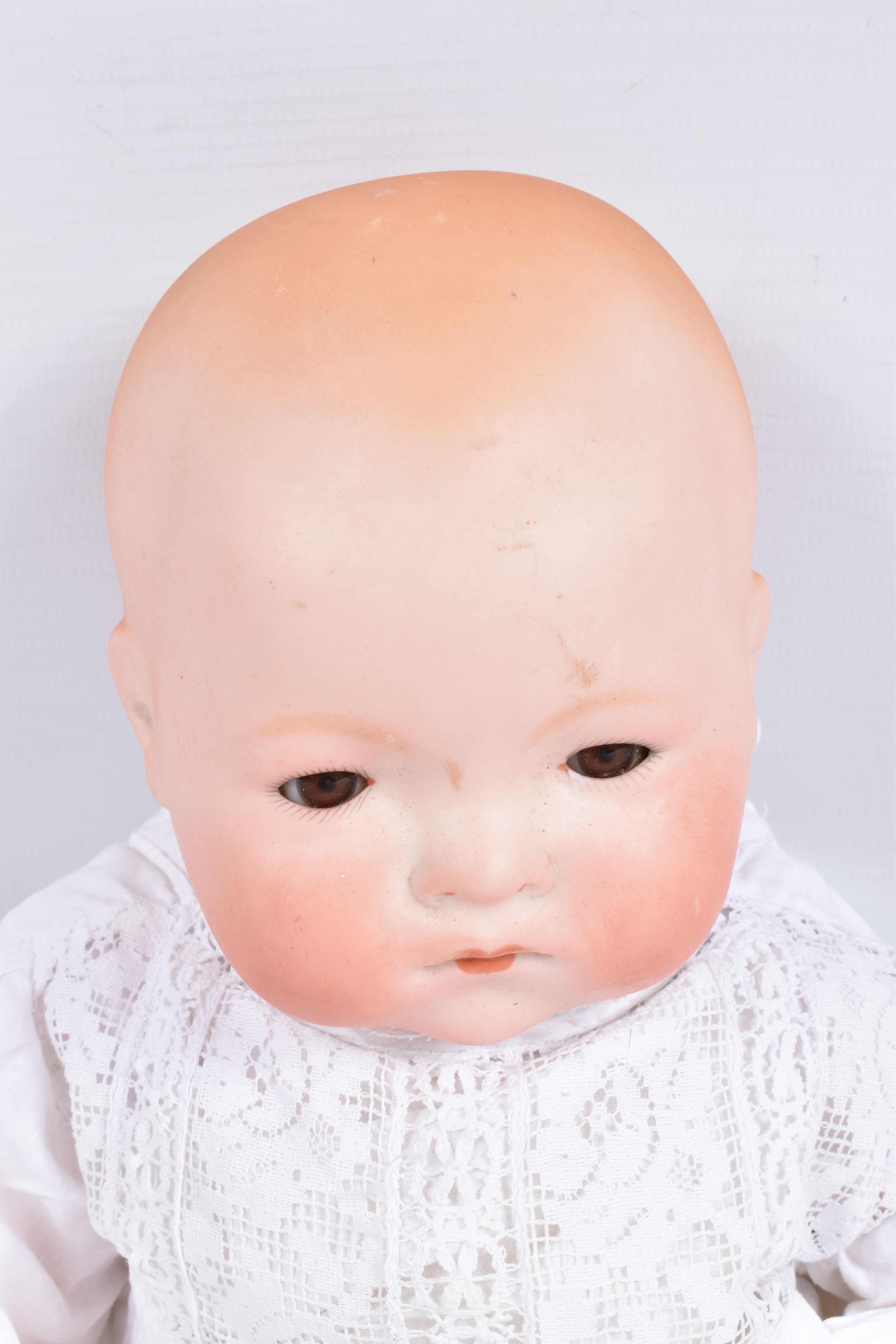 TWO ARMAND MARSEILLE BISQUE HEAD DOLLS, larger one with nape of neck marked 'A.M. Germany. 351/ - Image 5 of 7