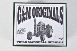 A BOXED G & M ORIGINALS 1:32 FIELD MARSHALL SERIES 3 TRACTOR, information card numbered 91 of 100,