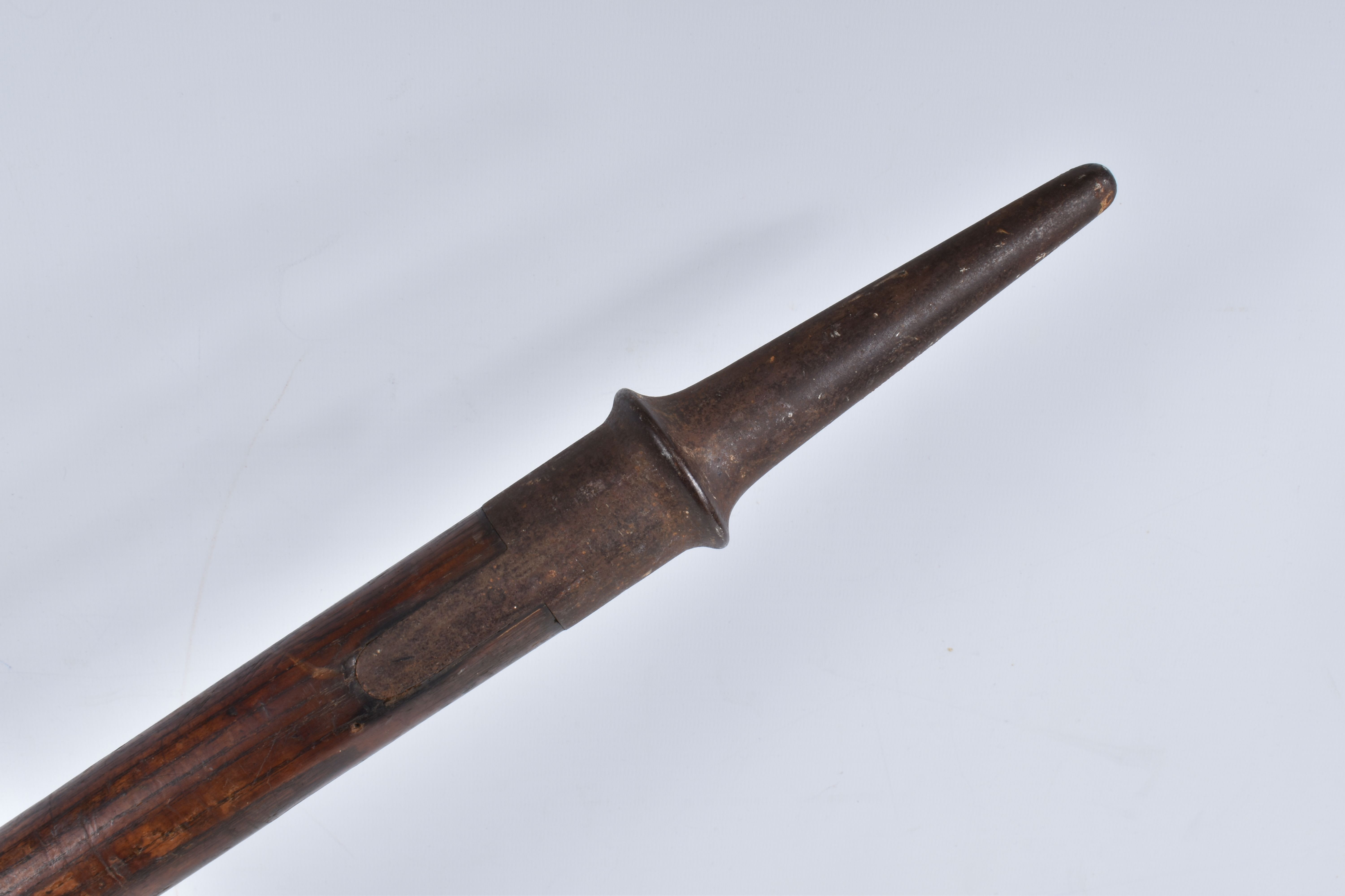 A LARGE 19TH CENTURY BOARDING STYLE PIKE/ CAVALRY LANCE, featuring an ash shaft with an off centre - Image 6 of 8