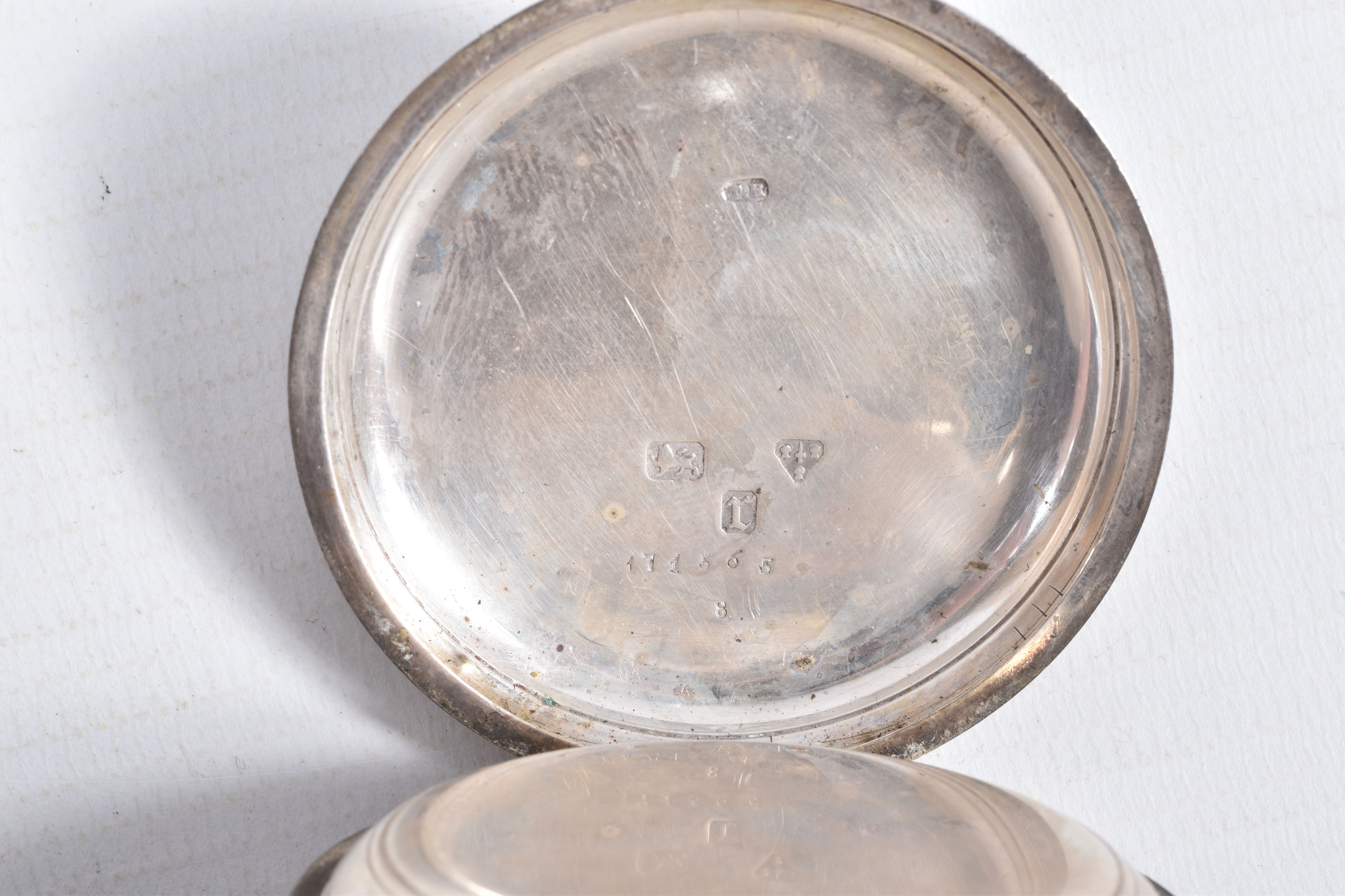A LATE VICTORIAN SILVER OPEN FACE POCKET WATCH, AF manual wind, round white dial signed 'Tempus - Image 4 of 6