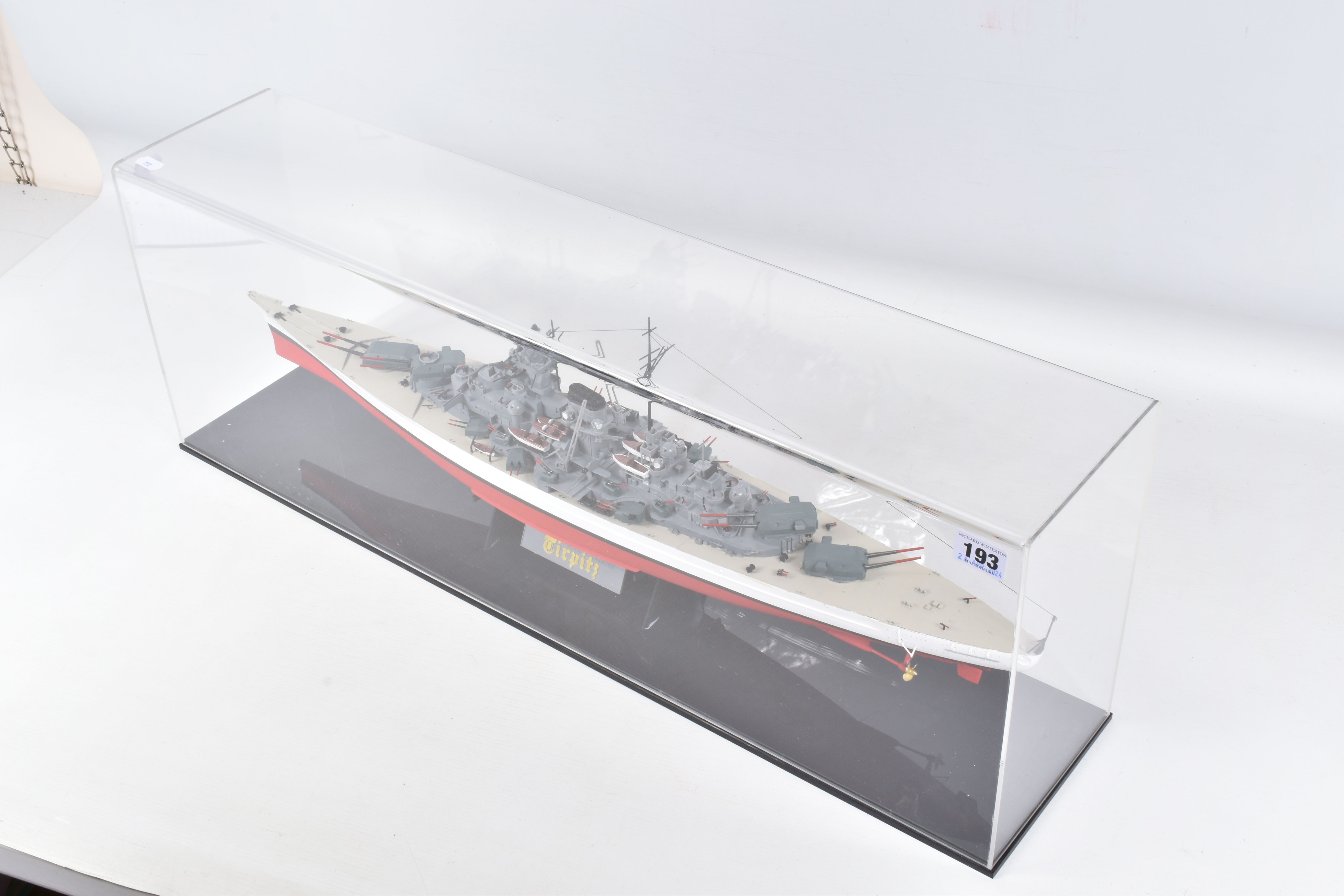 TWO CONSTRUCTED REVELL PLASTIC KITS OF GERMAN WARSHIPS BOTH HOUSED IN PERSPEX DISPLAY CASES, ' - Image 7 of 12