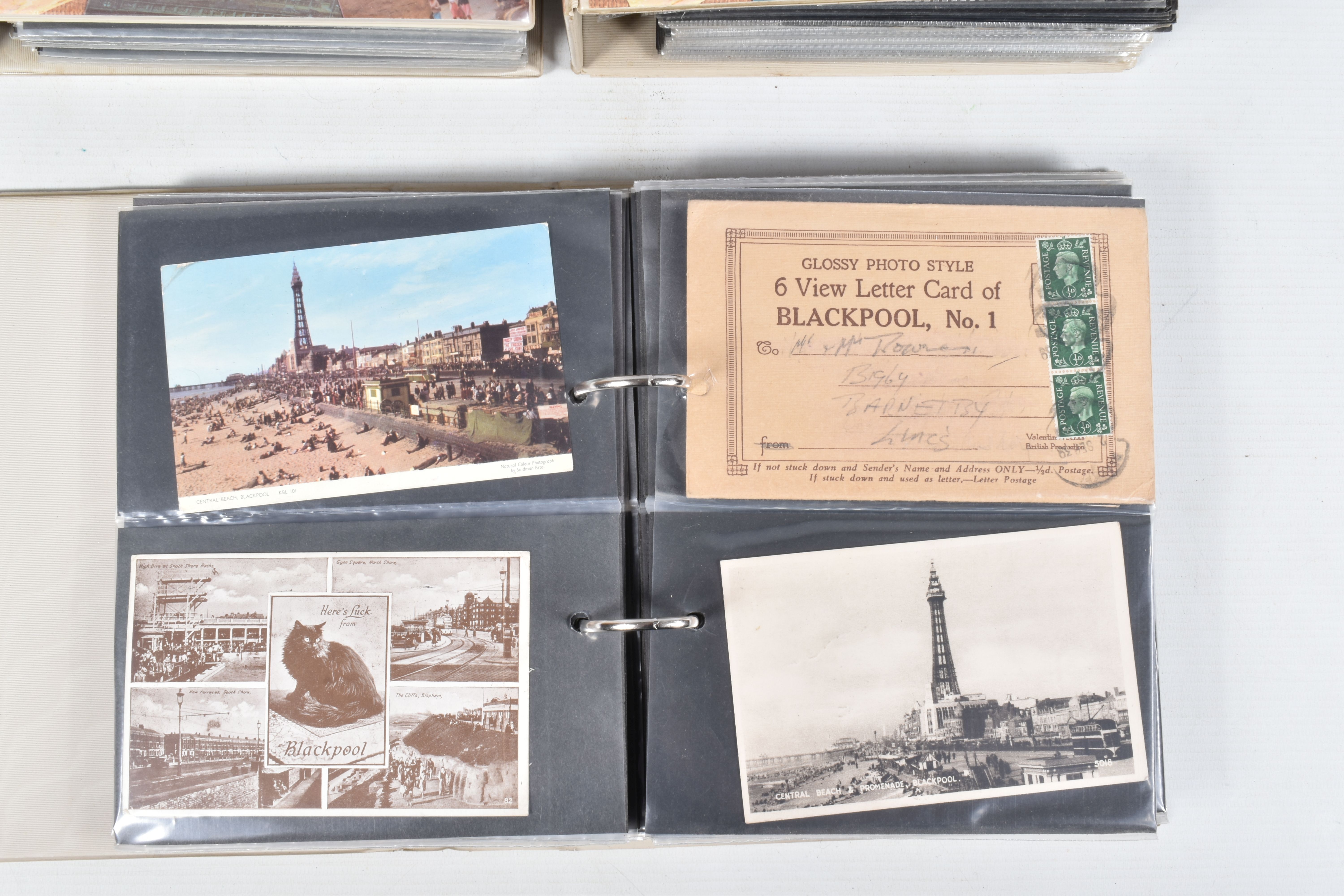 FIVE POSTCARD ALBUMS OF BLACKPOOL each containing approximately 150-200 cards per album, the - Image 3 of 11