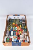 A QUANTITY OF UNBOXED AND ASSORTED PLAYWORN DIECAST VEHICLES, to include Tri-ang Spot-On Aston