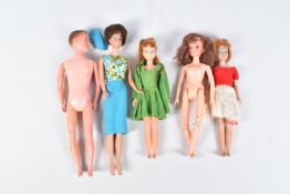 A QUANTITY OF 1960'S MATTEL DOLLS, Midge, marked 'Midge ©1962 Barbie ©1962 Mattel Patented' to her