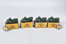 FOUR BOXED MOKO LESNEY AUSTIN 200 GALLON WATER TRUCKS, No.71, three complete with Matchbox
