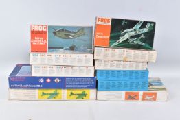 ELEVEN UNBUILT BOXED MODEL AIRCRAFT KITS, made up of Eight 1:72 scale Frog models to include, a