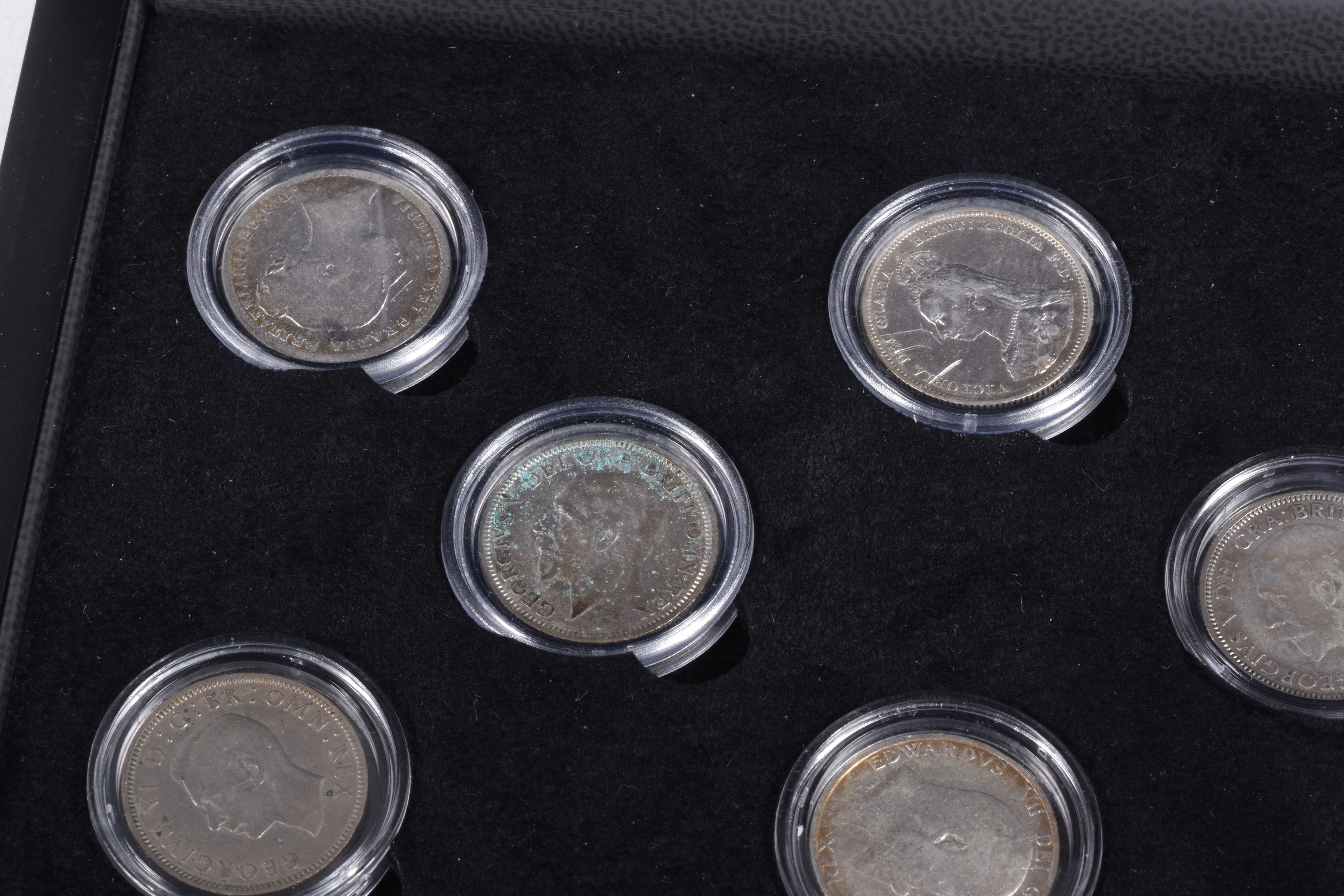 A CASED SET OF COMMEMORATIVE COINS, The House of Windsor coinage portraits shilling set by The - Image 3 of 9