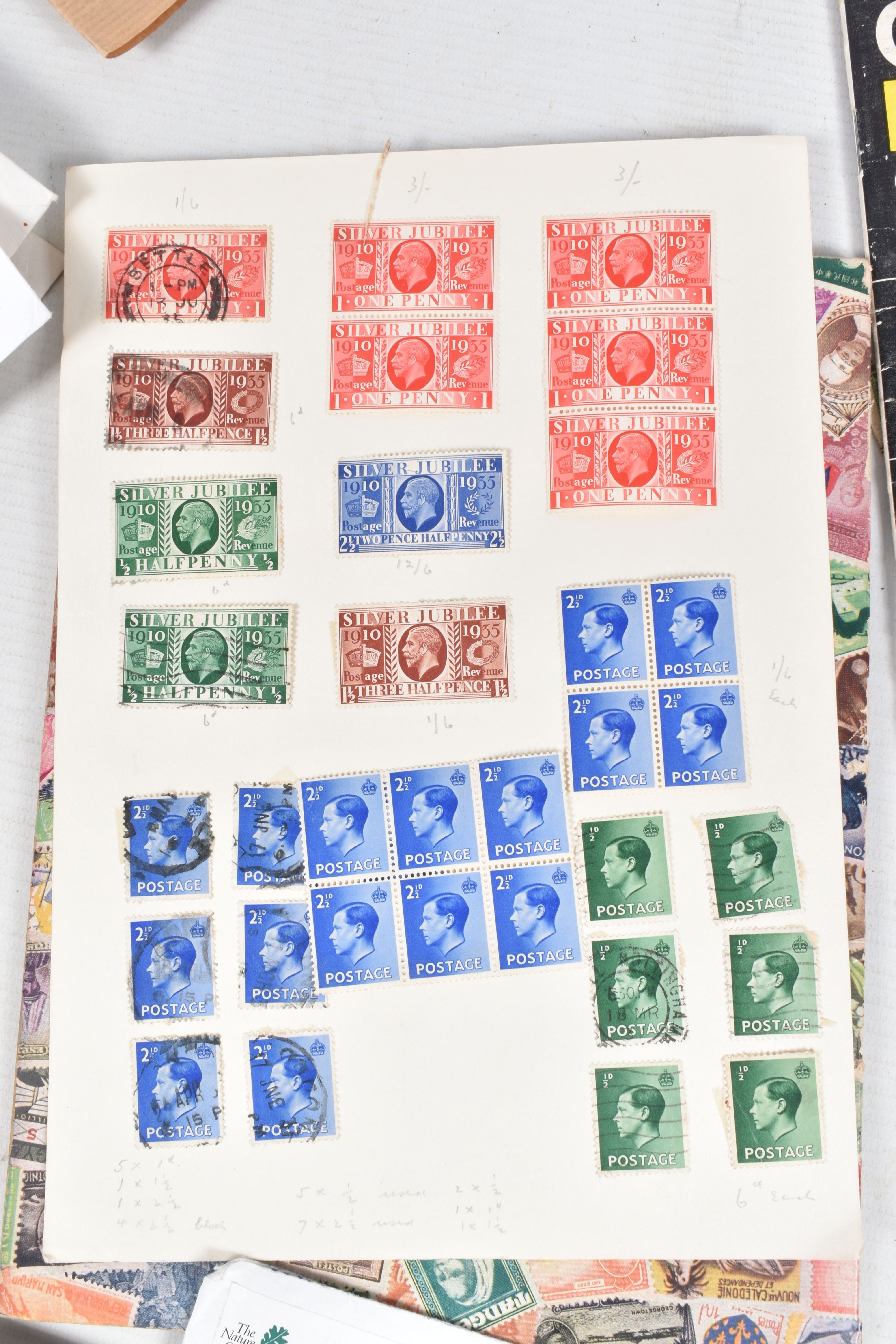 SMALL TRAY OF STAMPS AS ALBUM LEAVES AND LOOSE.We note GB 1948 Olympics 6d strip of 3 with HLP - Image 9 of 20