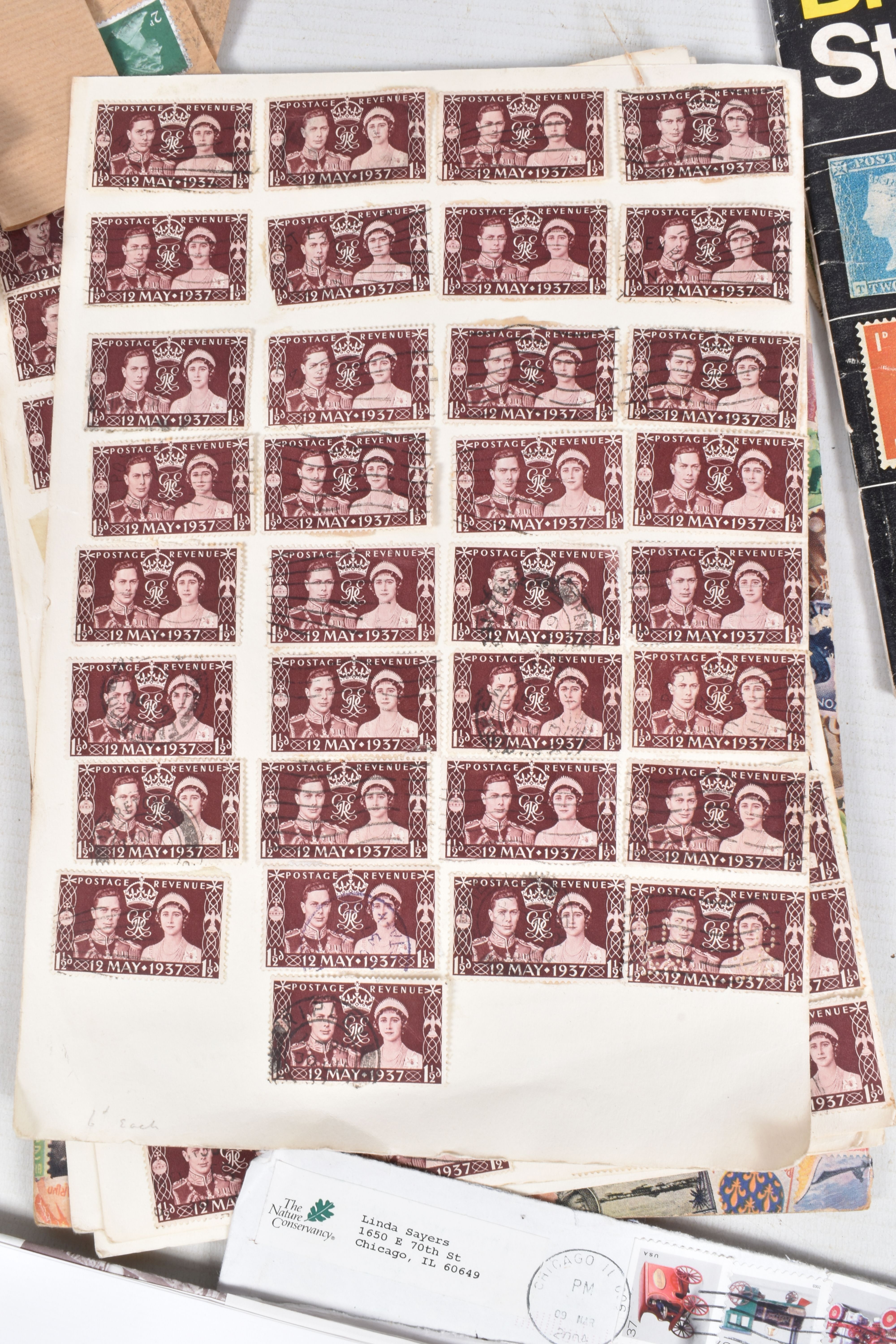 SMALL TRAY OF STAMPS AS ALBUM LEAVES AND LOOSE.We note GB 1948 Olympics 6d strip of 3 with HLP - Image 6 of 20