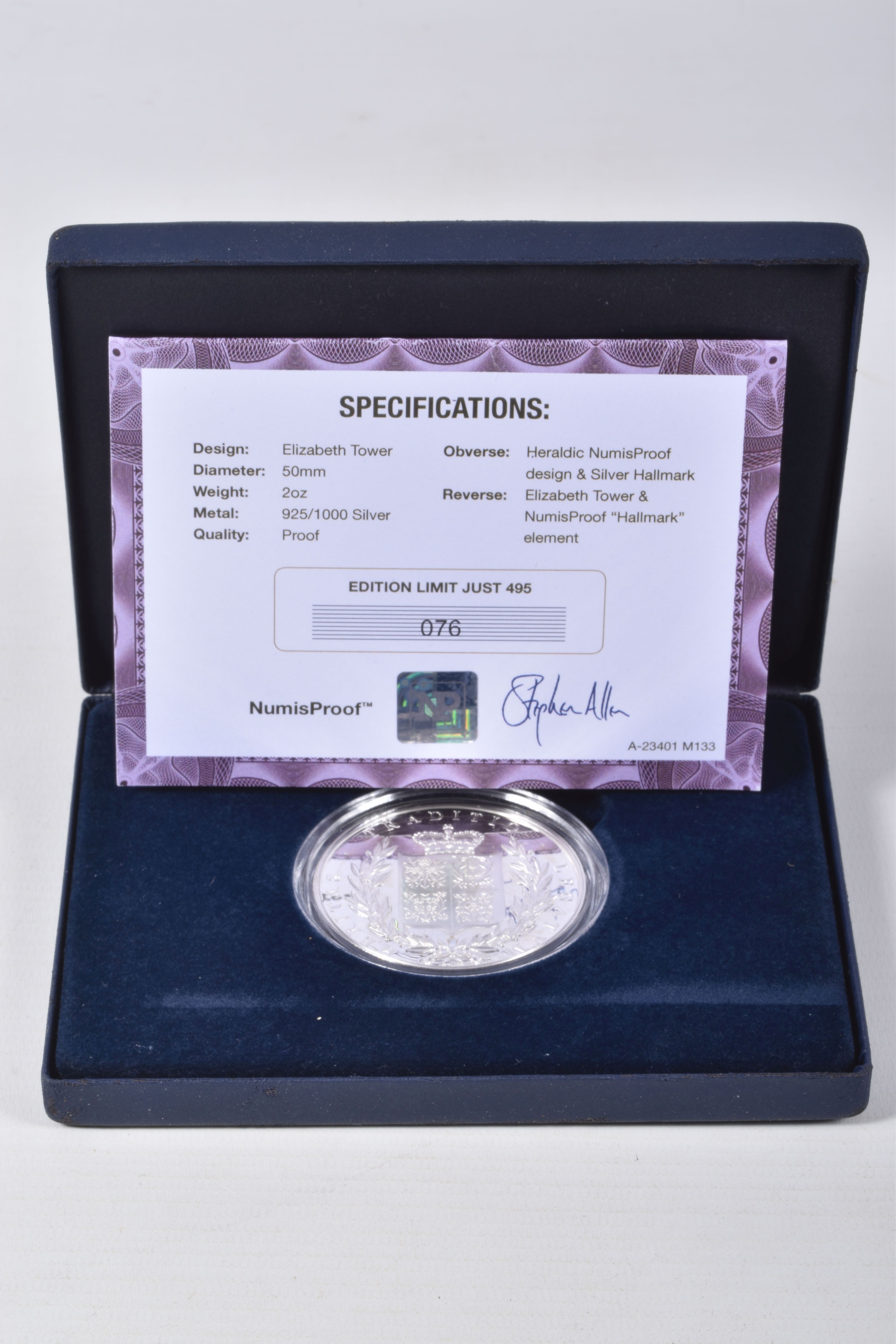 A 2012 SILVER PROOF .925 RENAMED THE ELIZABETH TOWER (Big Ben Clock Tower) 2oz Numisproof box and - Image 6 of 9
