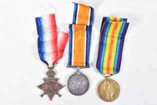 A 1914-15 TRIO OF WWI MEDALS, all three are correctly named to SAPPER 7356 W.H.FOSTER Royal