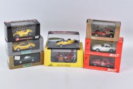 EIGHT BOXED MODEL VEHICLES, the first 1:43 scale Art Model Ferrari Dino numbered R 206/S Florio 1966