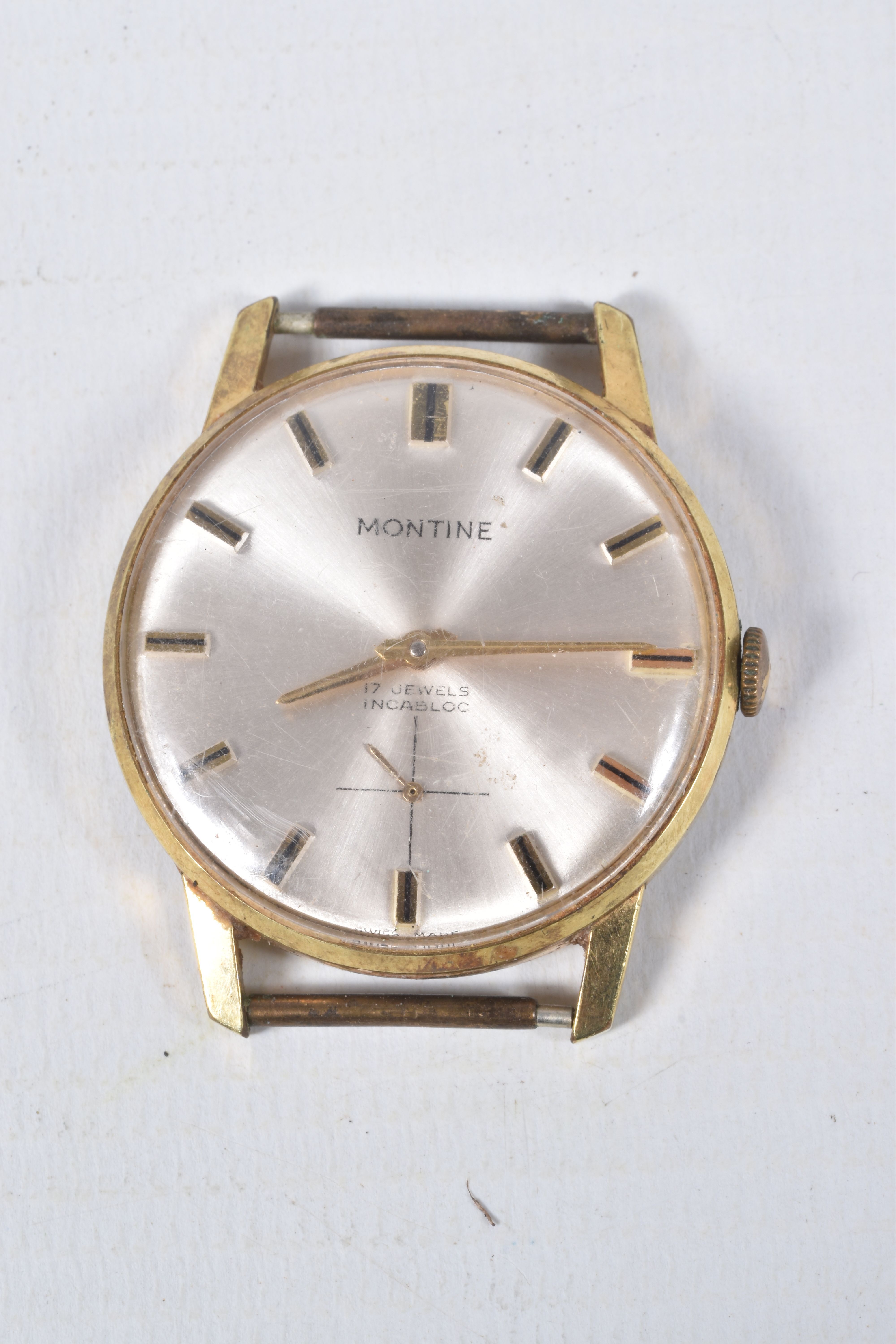 THREE WRISTWACTHES, to include a gold plated, manual wind 'Montine' watch head, a 'Polan' manual - Image 2 of 9