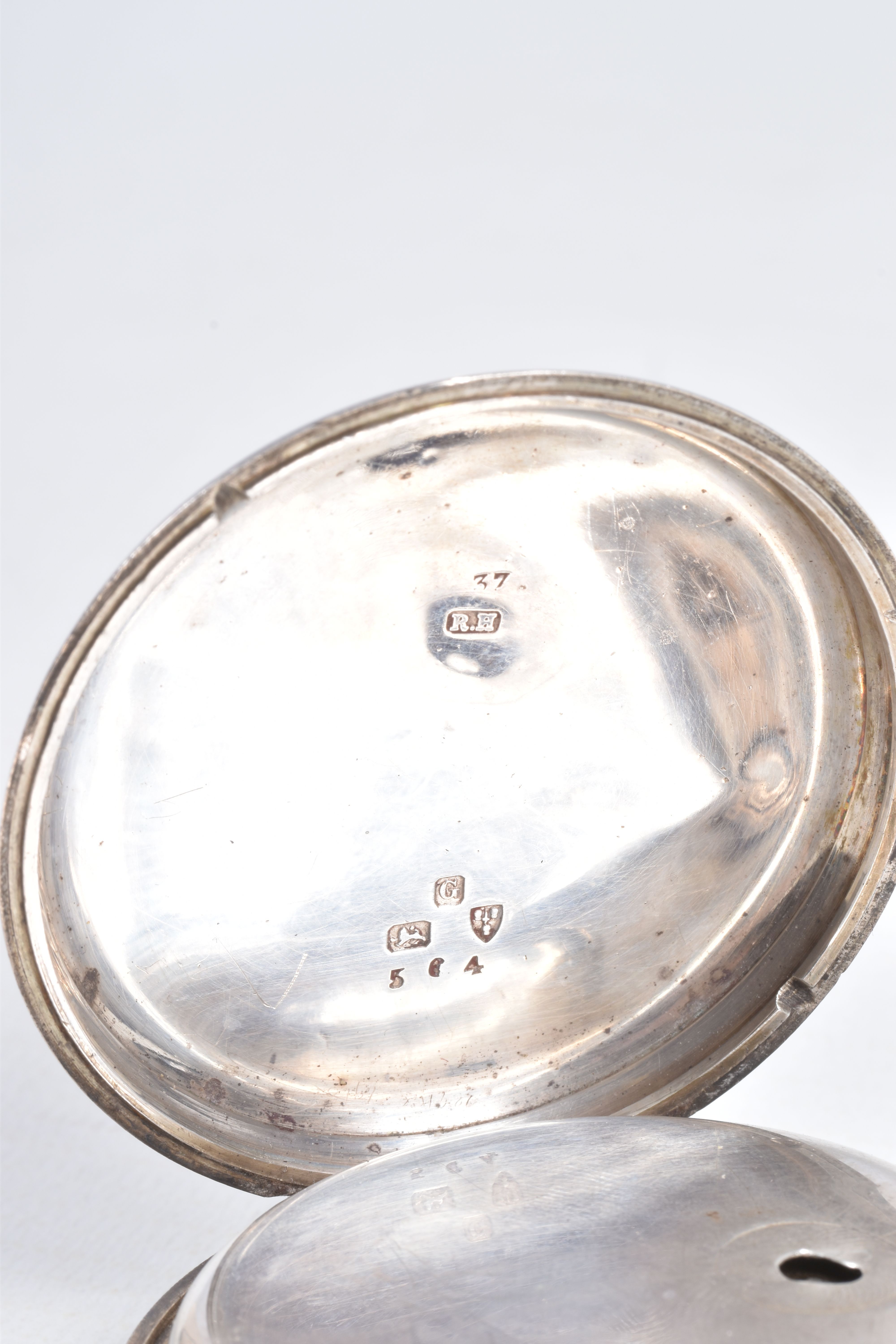 A LATE VICTORIAN SILVER OPEN FACE POCKET WATCH, key wound, round white dial signed 'D.I.MARCUSON - Image 7 of 12